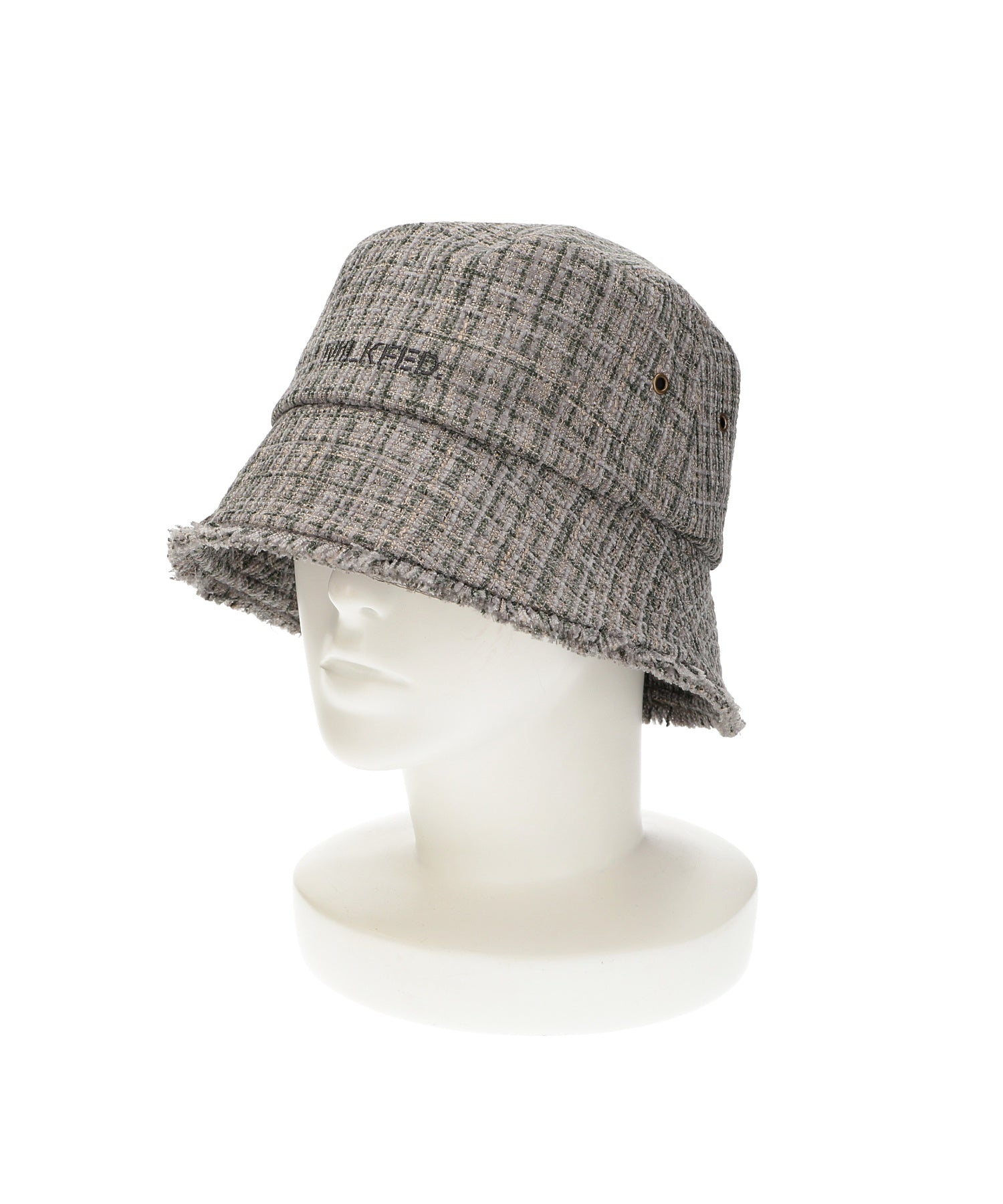 TWEED FRINGE BUCKET HAT