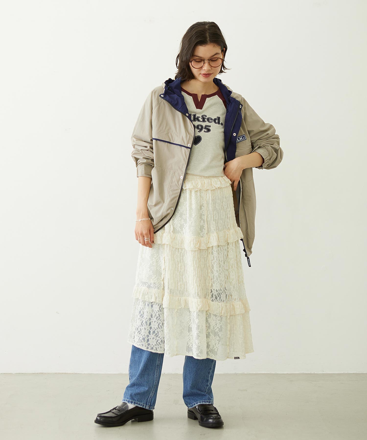 LACE FRILL DIRNDL SKIRT