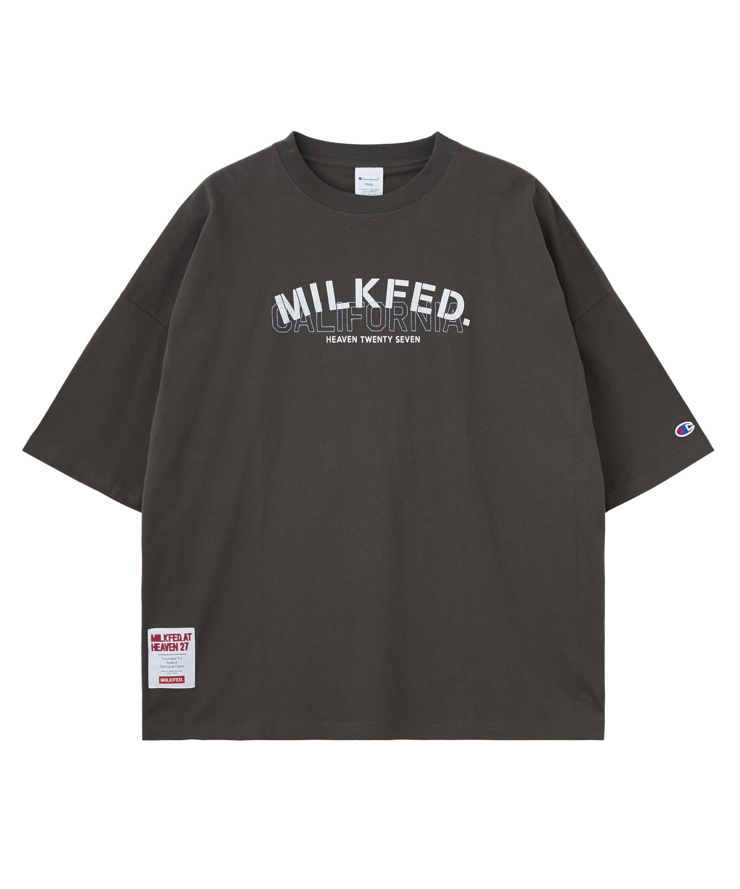 MILKFED.×CHAMPION LAYER LOGO BIG TEE