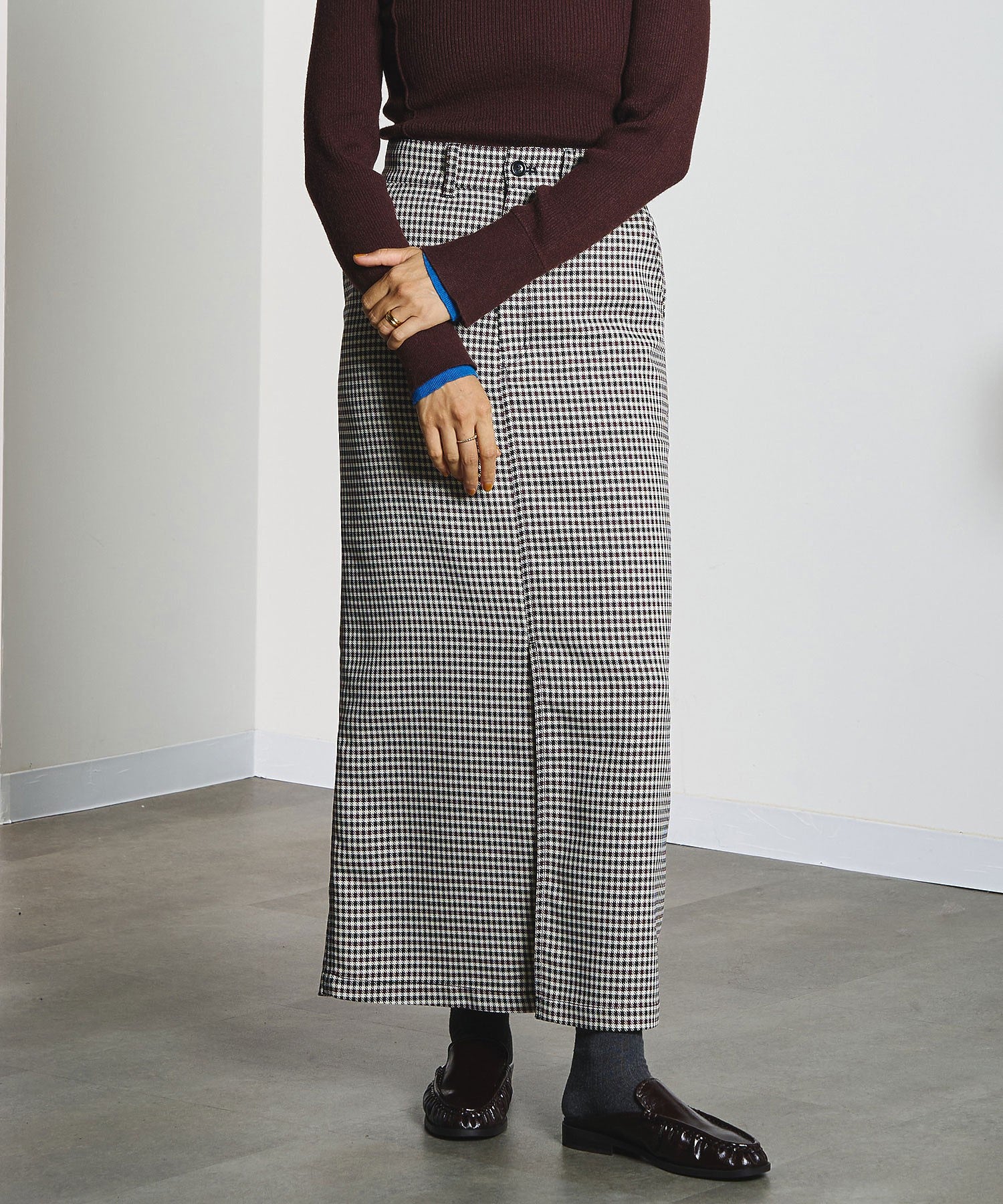 CREOLME/CHECK PENCIL SKIRT