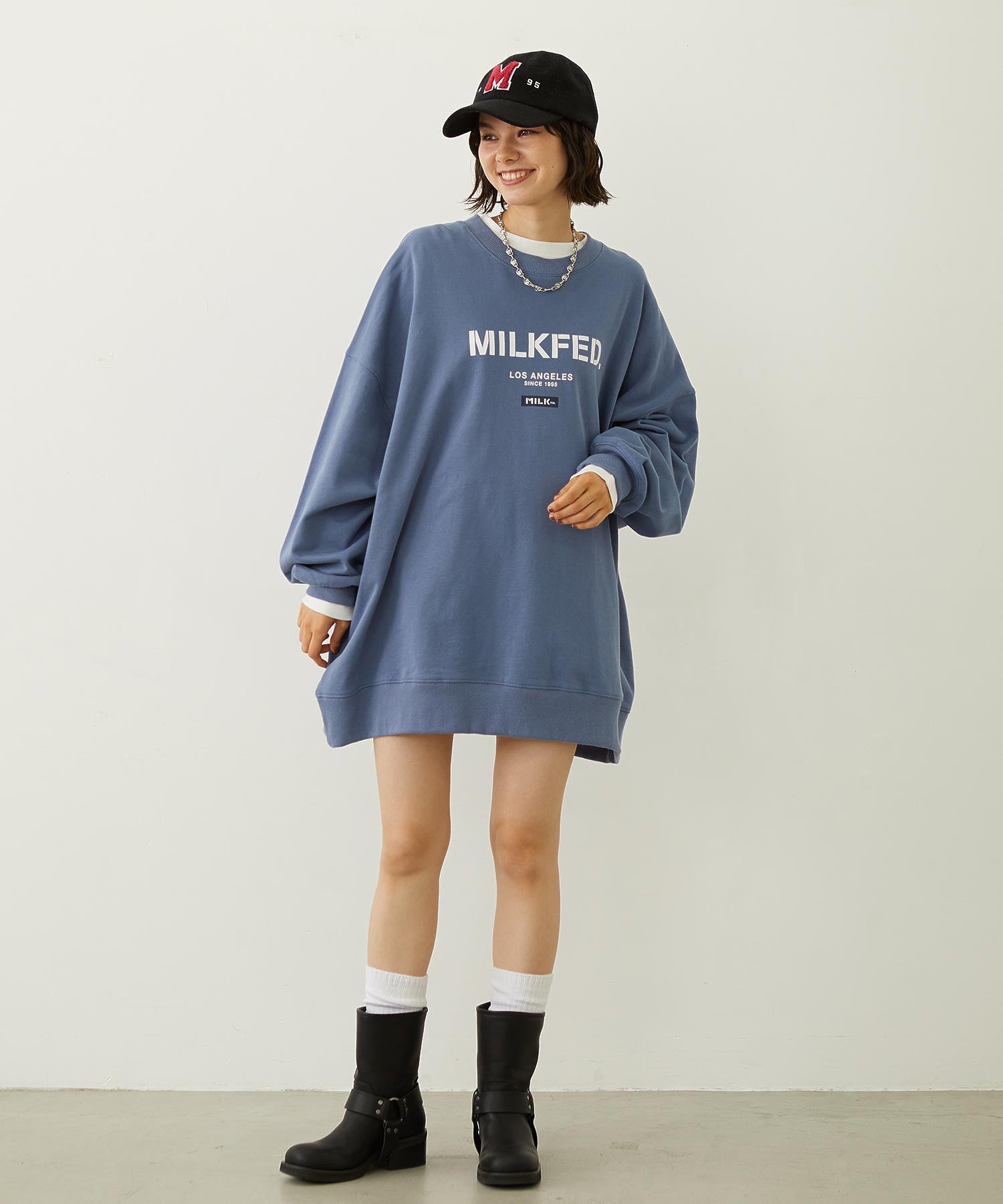 STENCIL AND BAR LOGO BIG SWEAT TOP