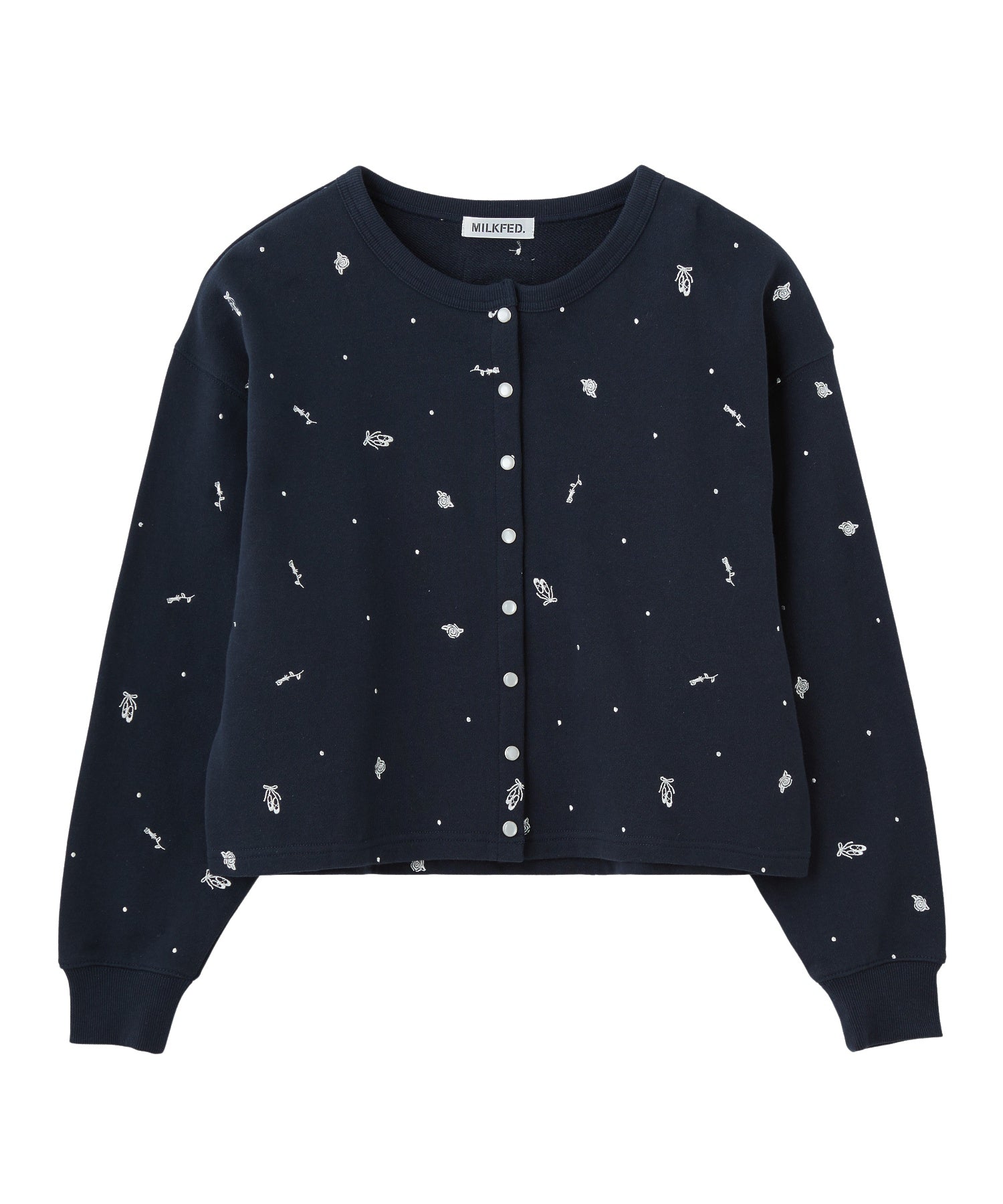 EMBROIDERED ROSE SWEAT JACKET