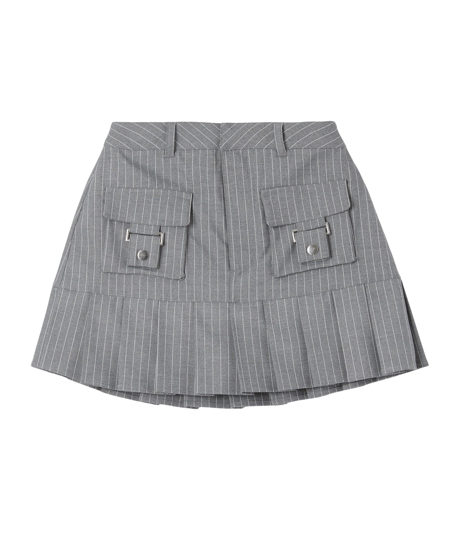 STRIPE PLEATS HEM MINI SKIRT