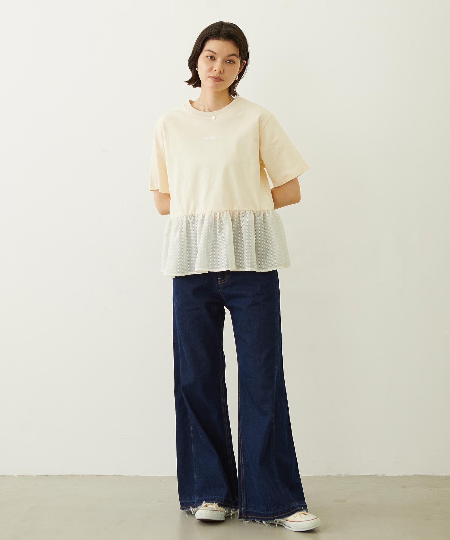 FLARED DENIM PANTS