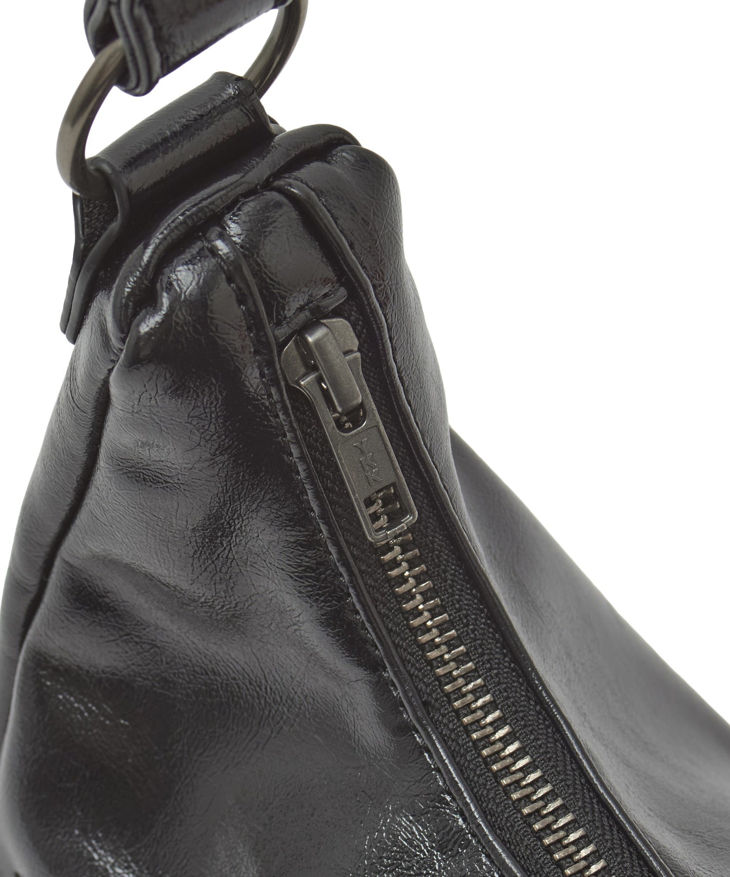 DOUBLE ZIP FAUX LEATHER BAG