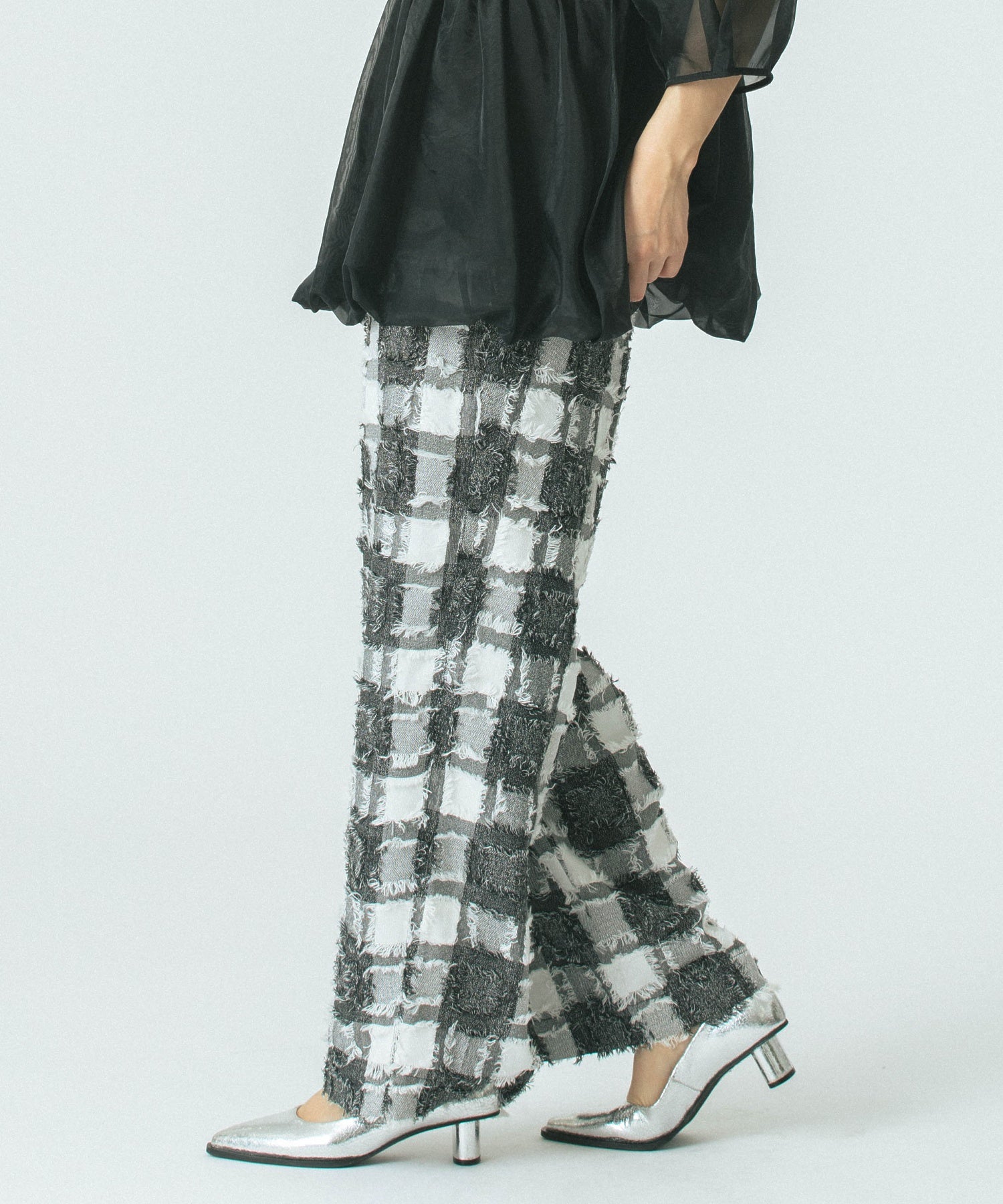 チェックイージーパンツ