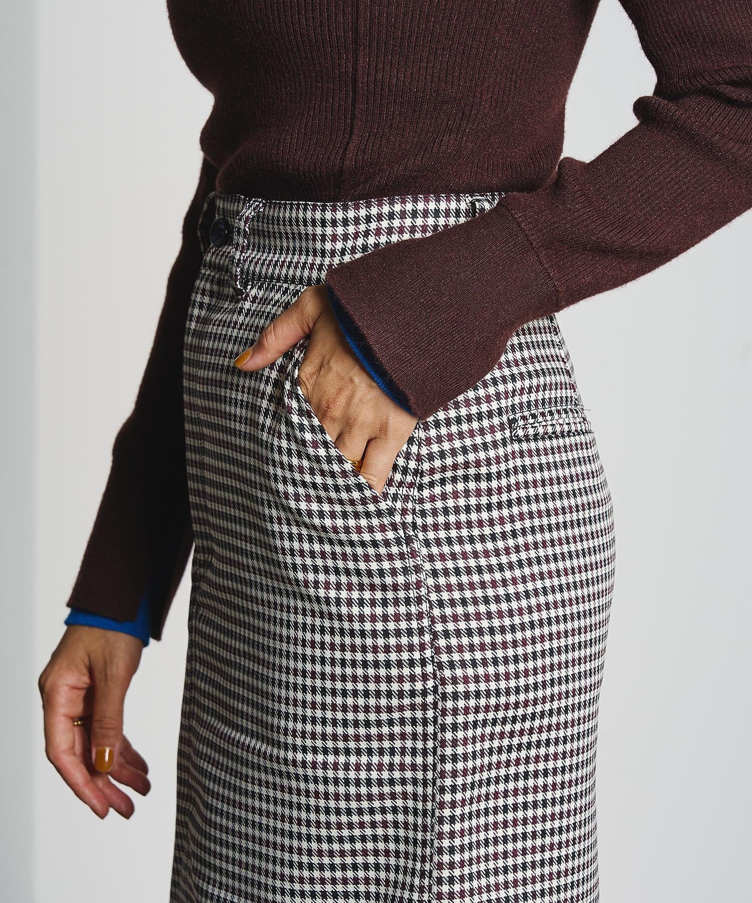 CREOLME/CHECK PENCIL SKIRT