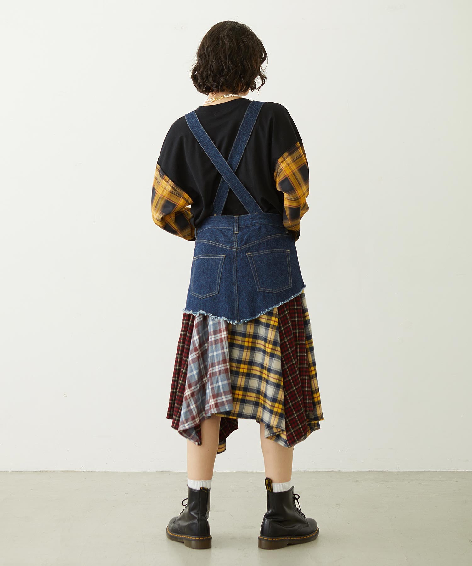PATCHWORK OVERALL SKIRT