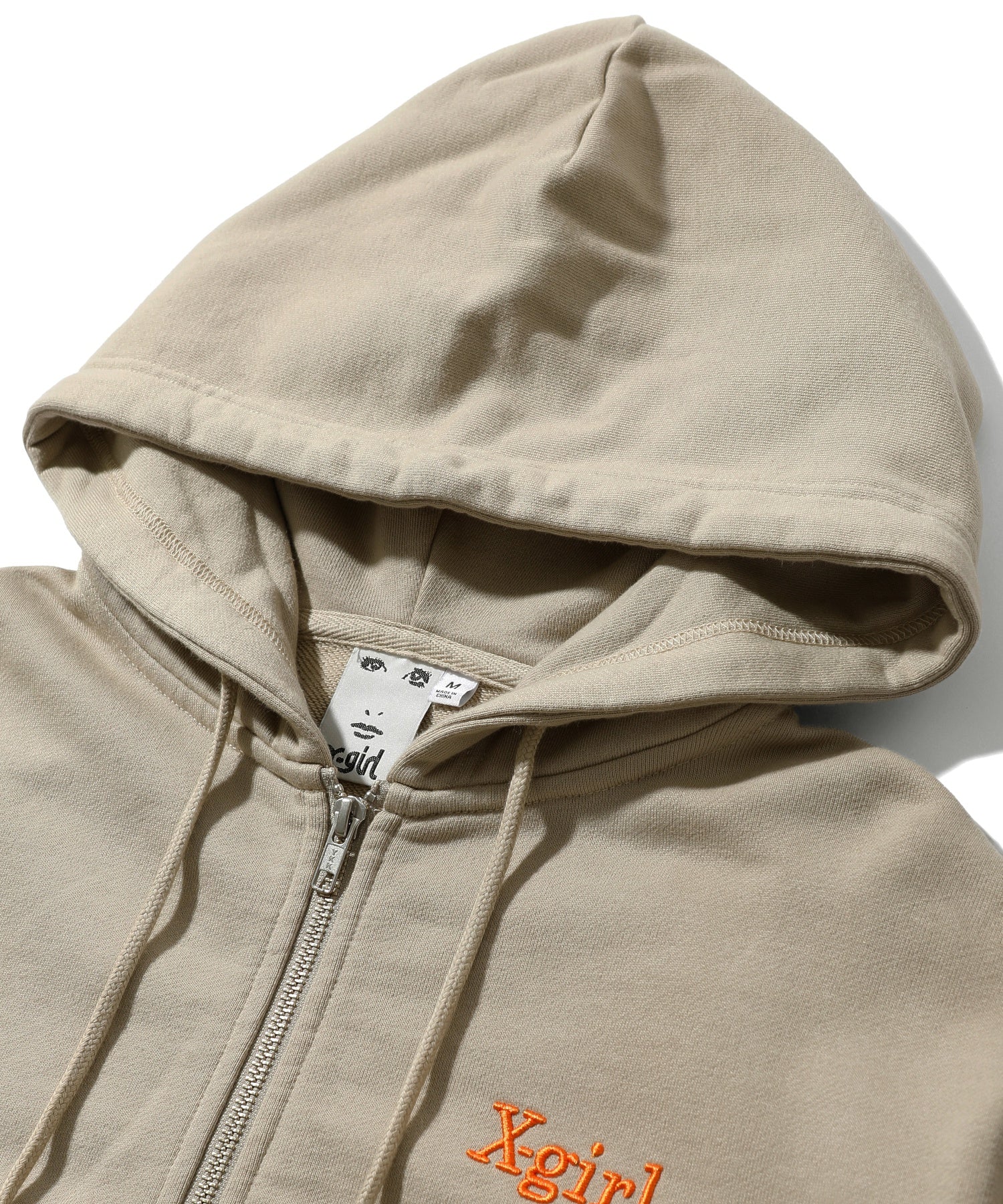 EMBROIDERED LOGO ZIP UP SWEAT HOODIE