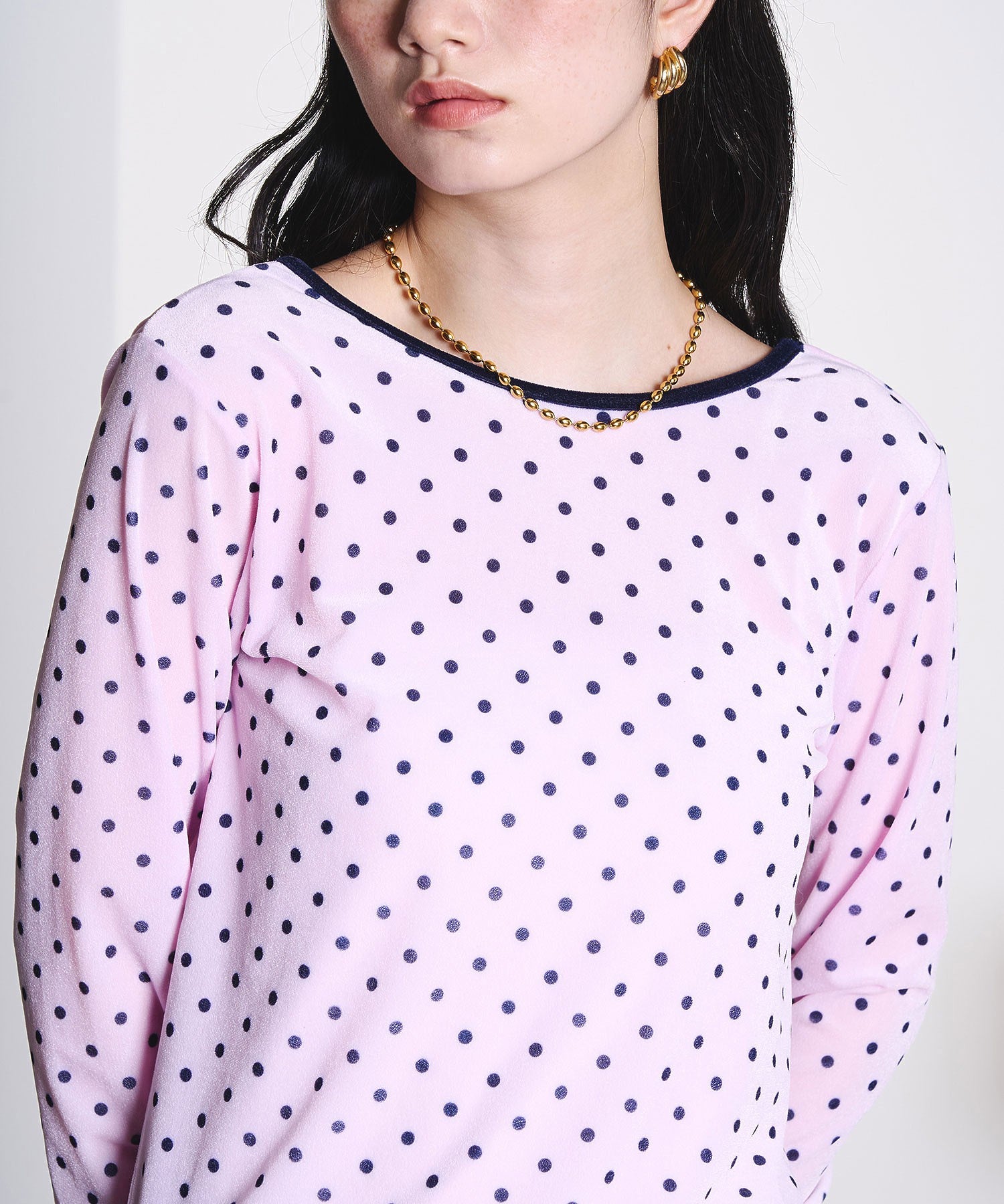 SHEER VELOUR DOT TOP