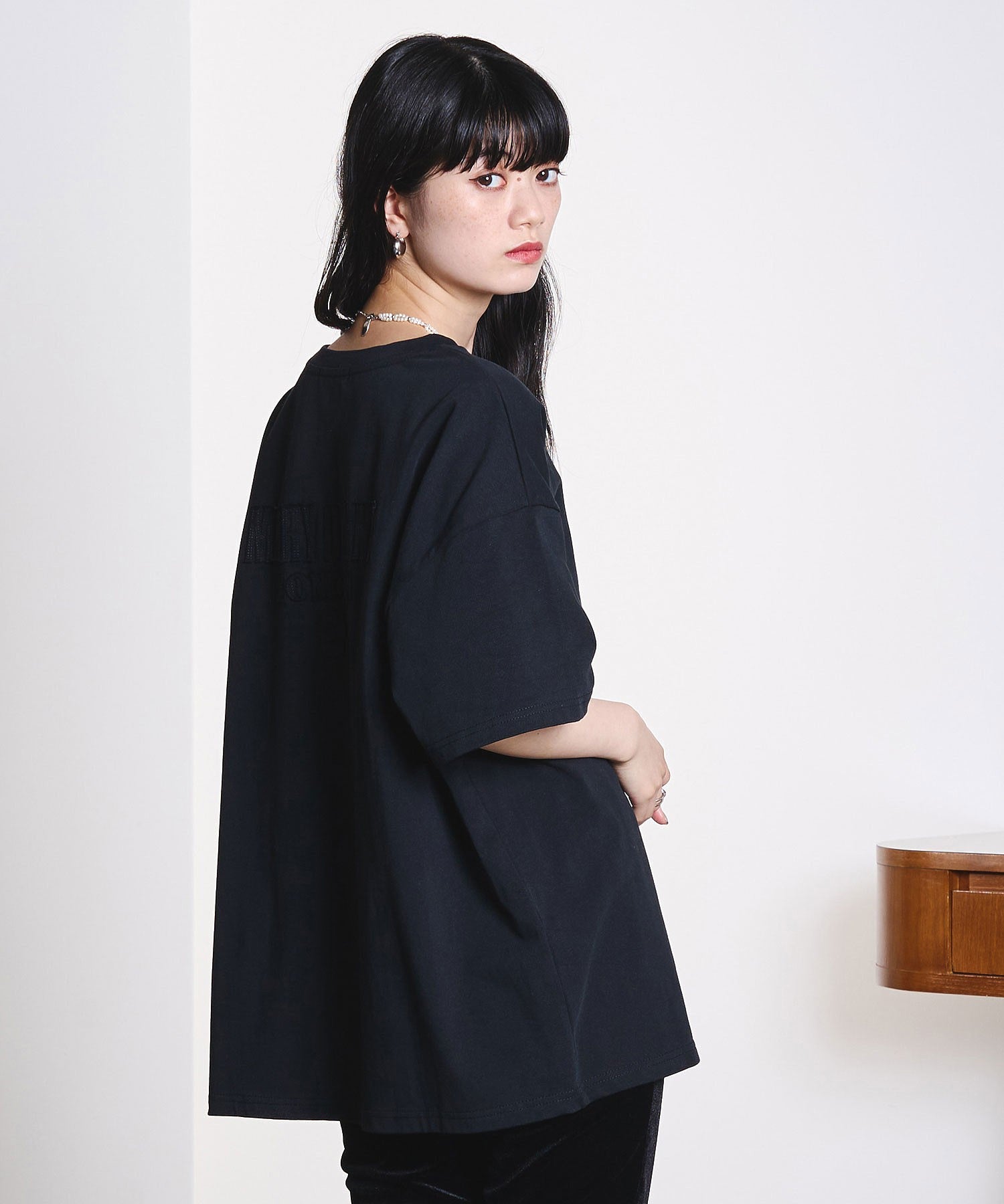 【ROSE BUD別注】MARY QUANT/BACK APPLIQUE T-SHIRT