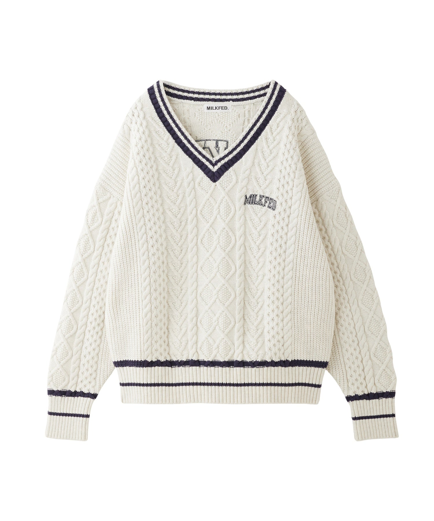 MILKFED. PATCH V-NECK KNIT