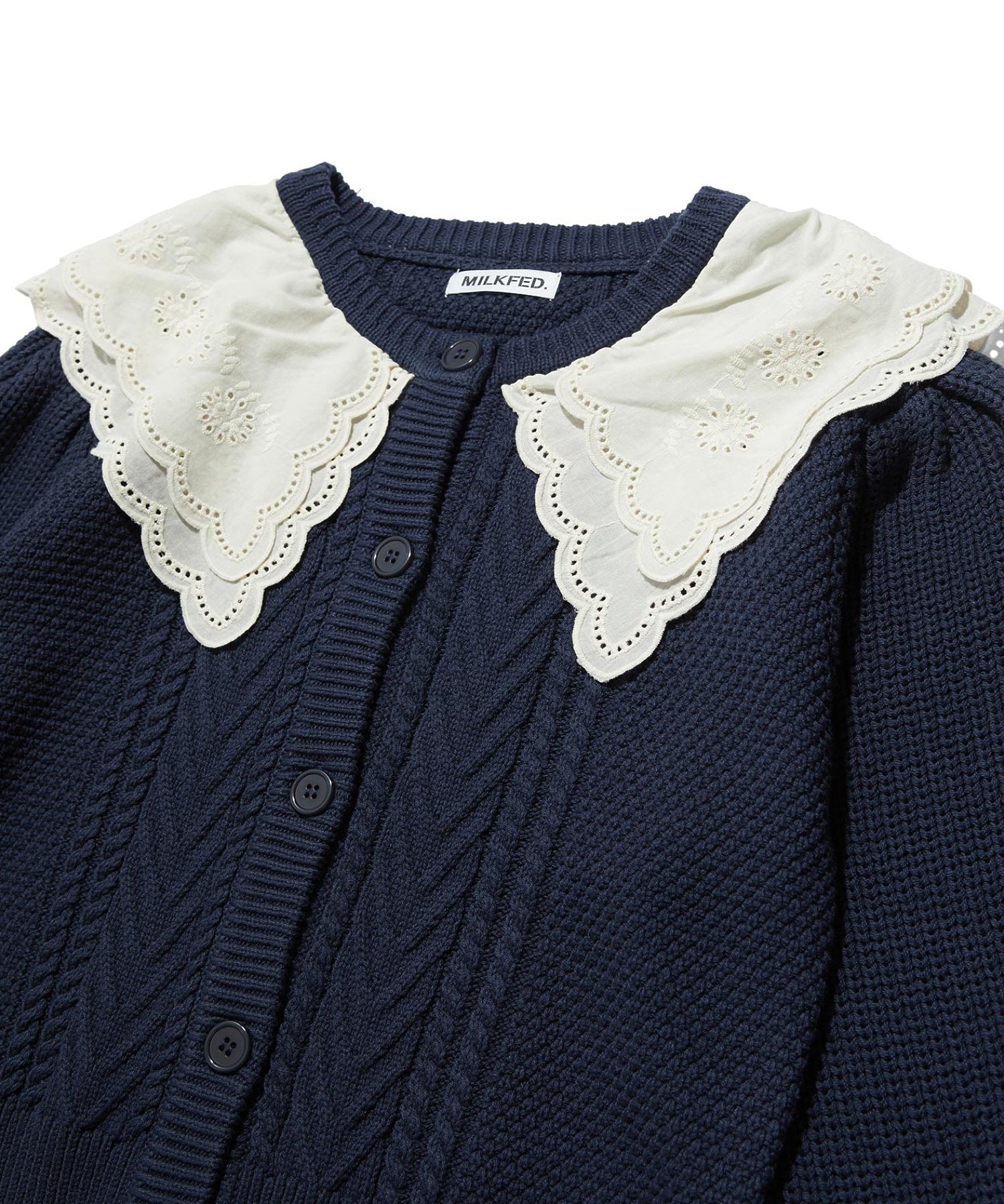 LACE COLLAR KNIT TOP