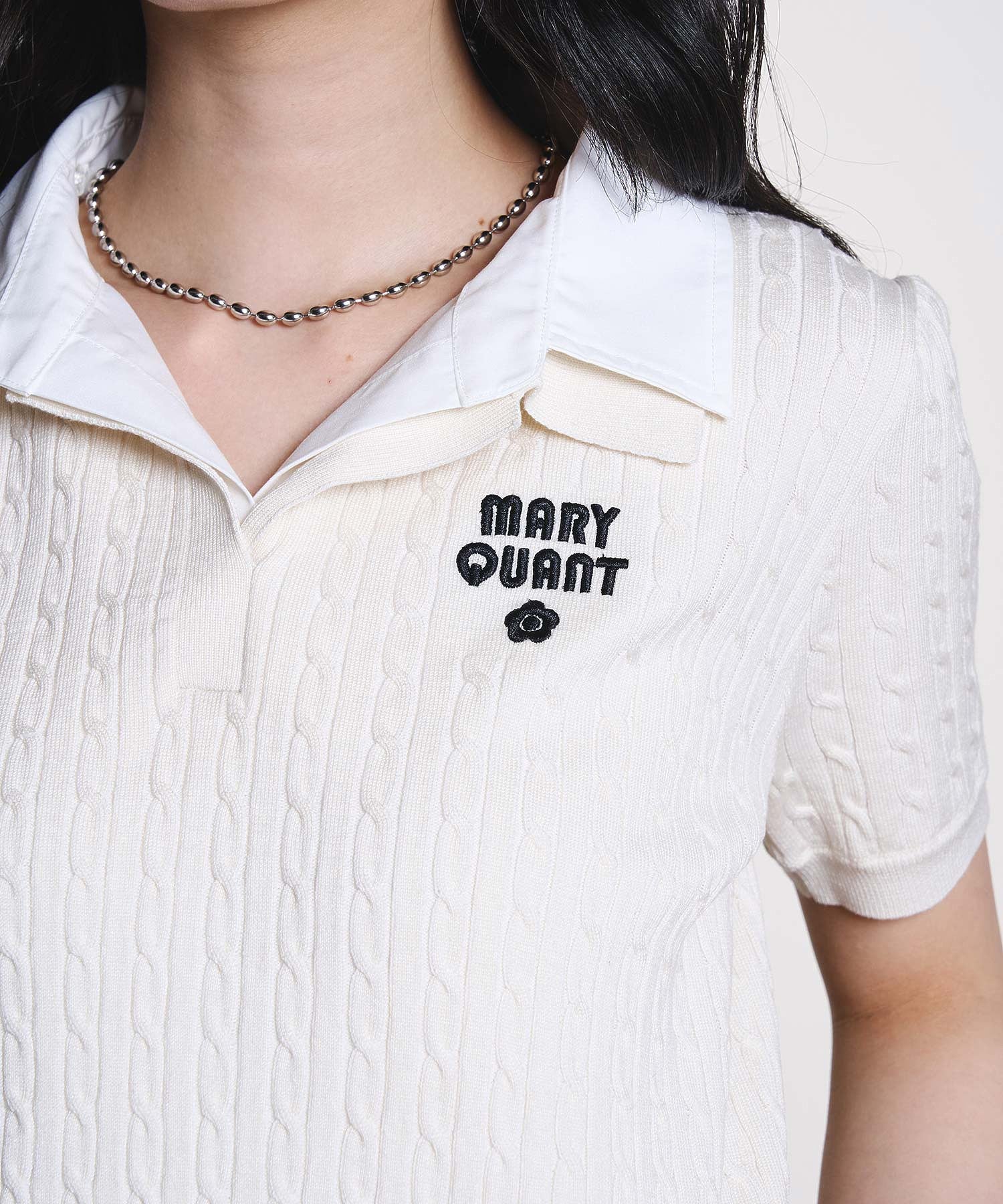 【ROSE BUD別注】MARY QUANT/LAYERED POLO KNIT