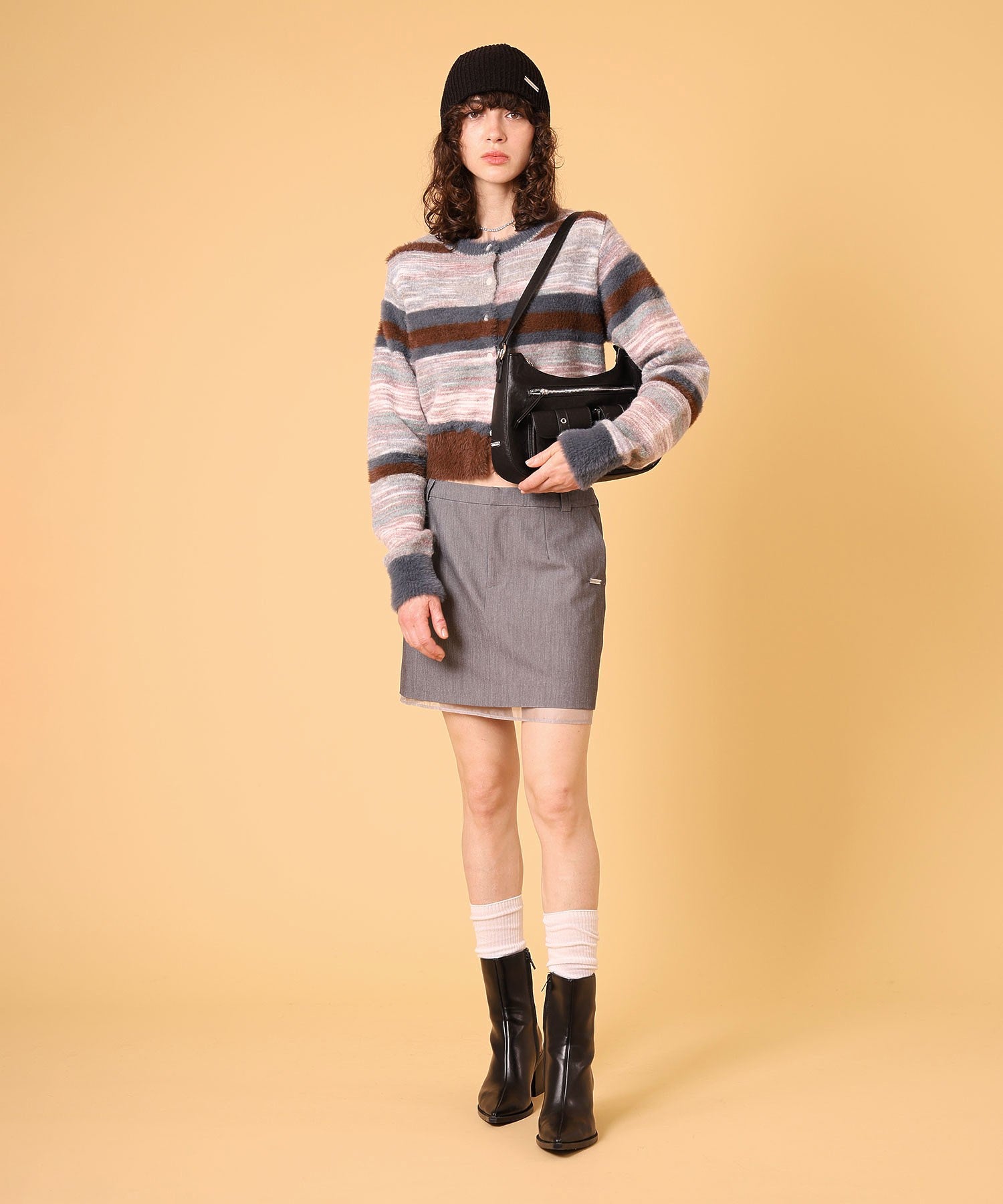 マルチボーダーシャギーカーディガン