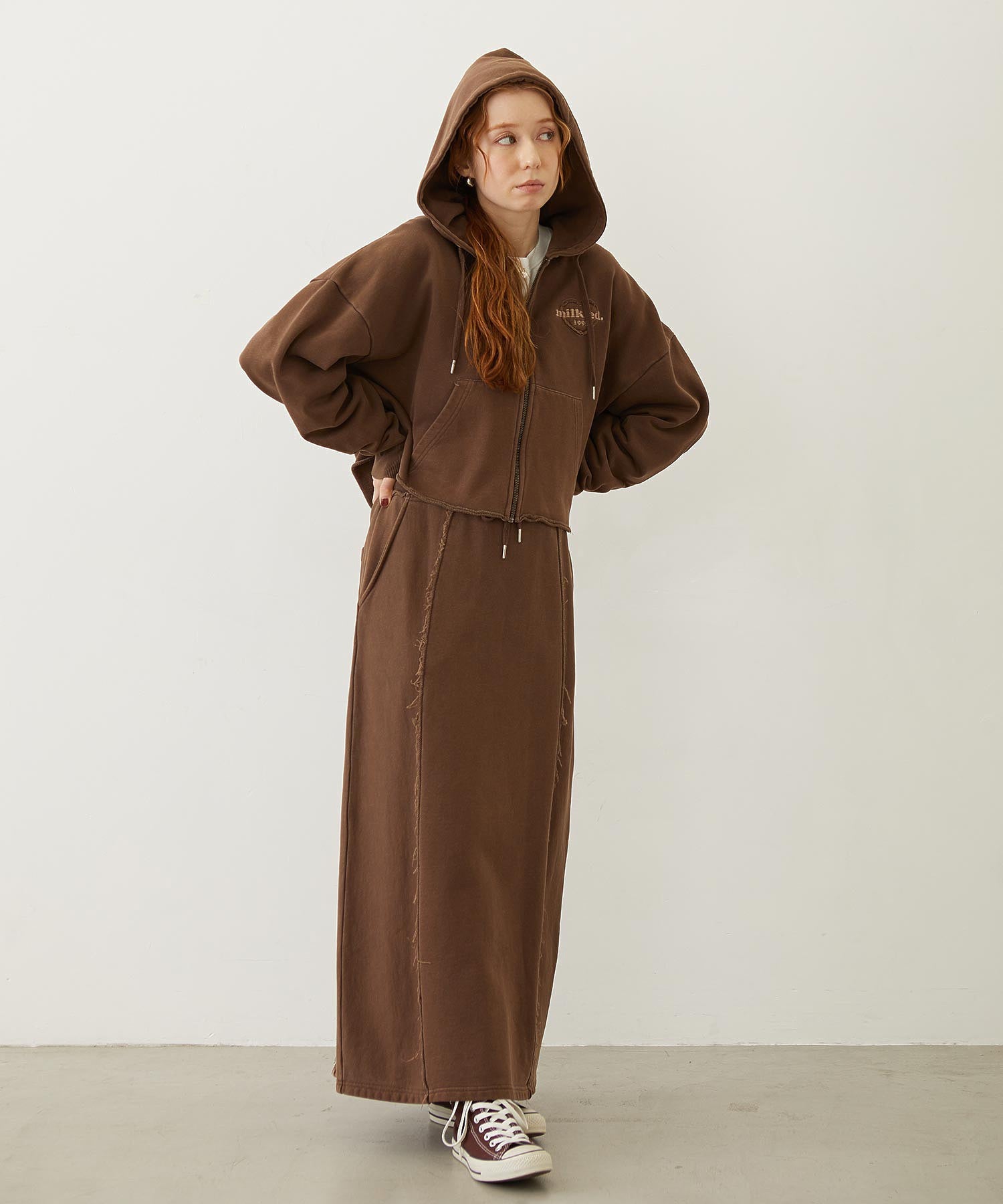 FADED SWEAT LONG SKIRT