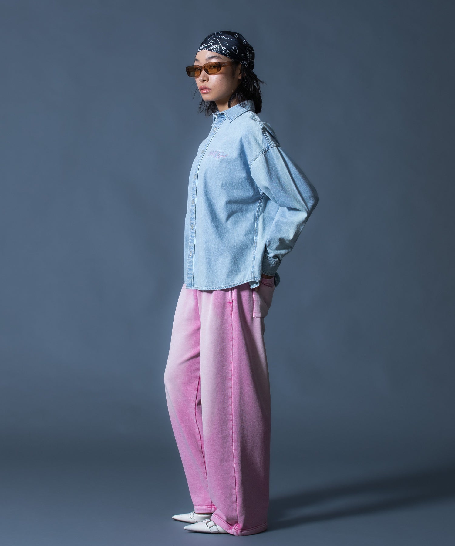 FACE LABEL WASHED SWEATPANTS