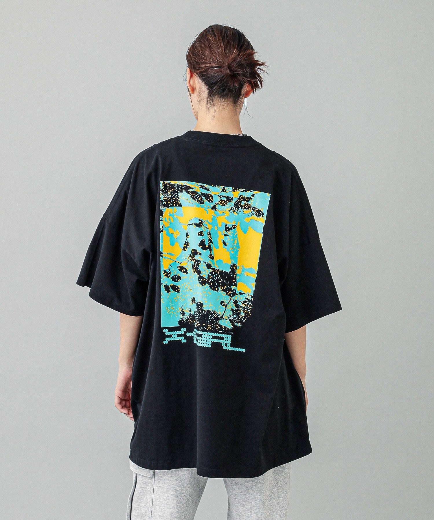 FAINT PRINTED S/S TEE DRESS