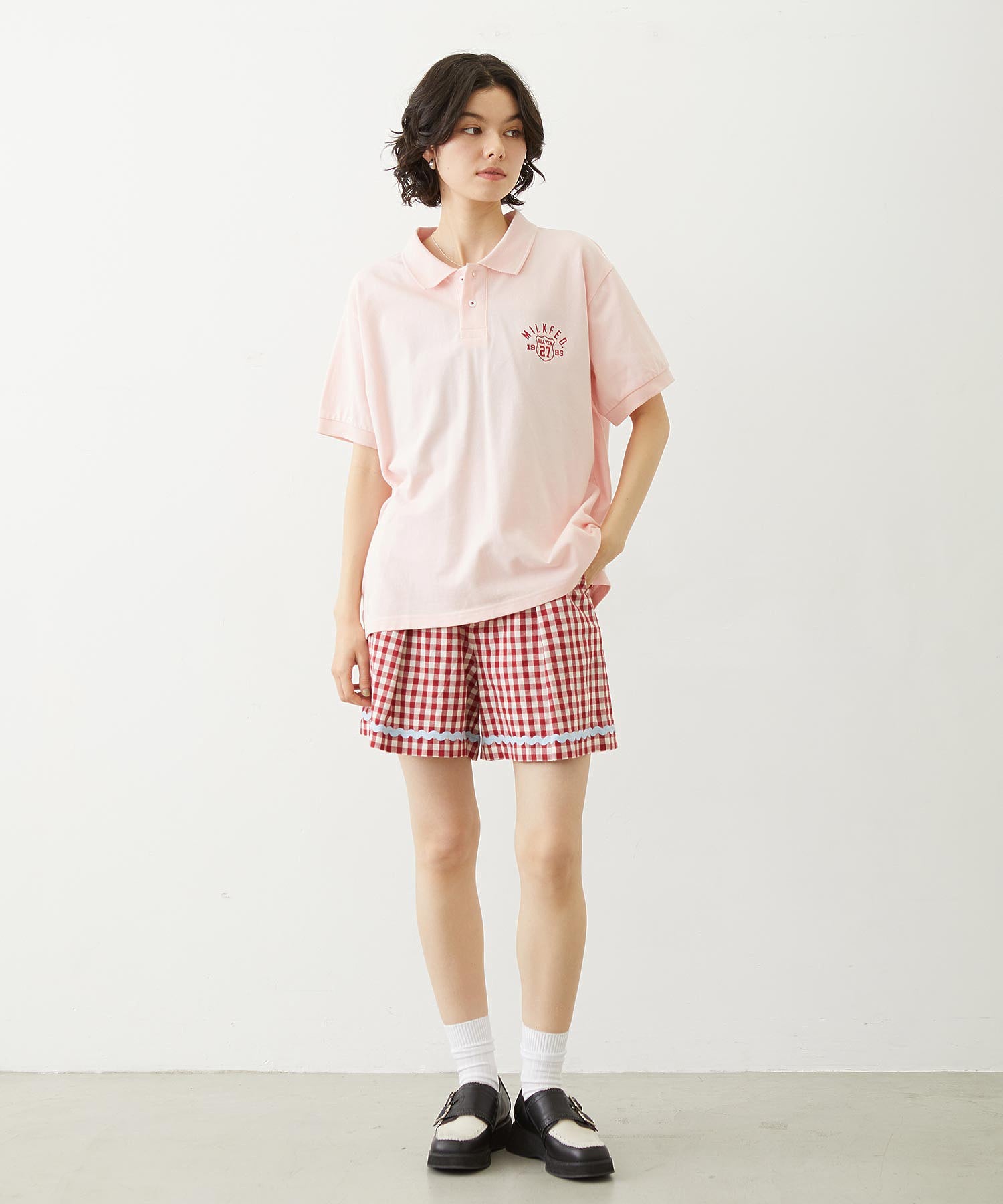 TRIMMED GINGHAM CHECK SHORTS