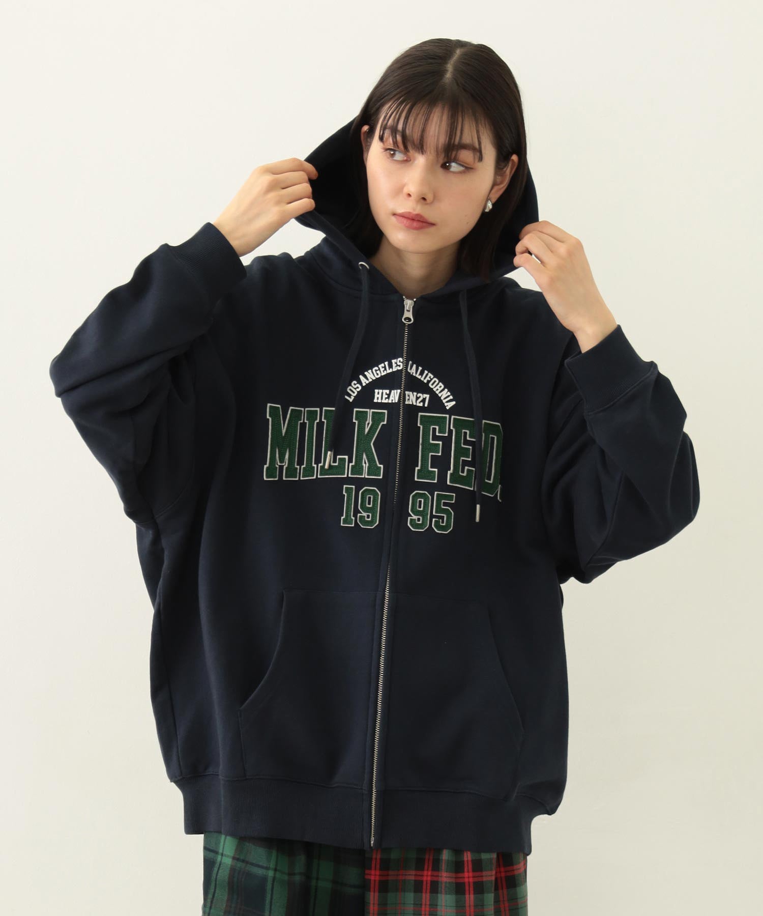 COLLEGE PATCH ZIP UP HOODIE