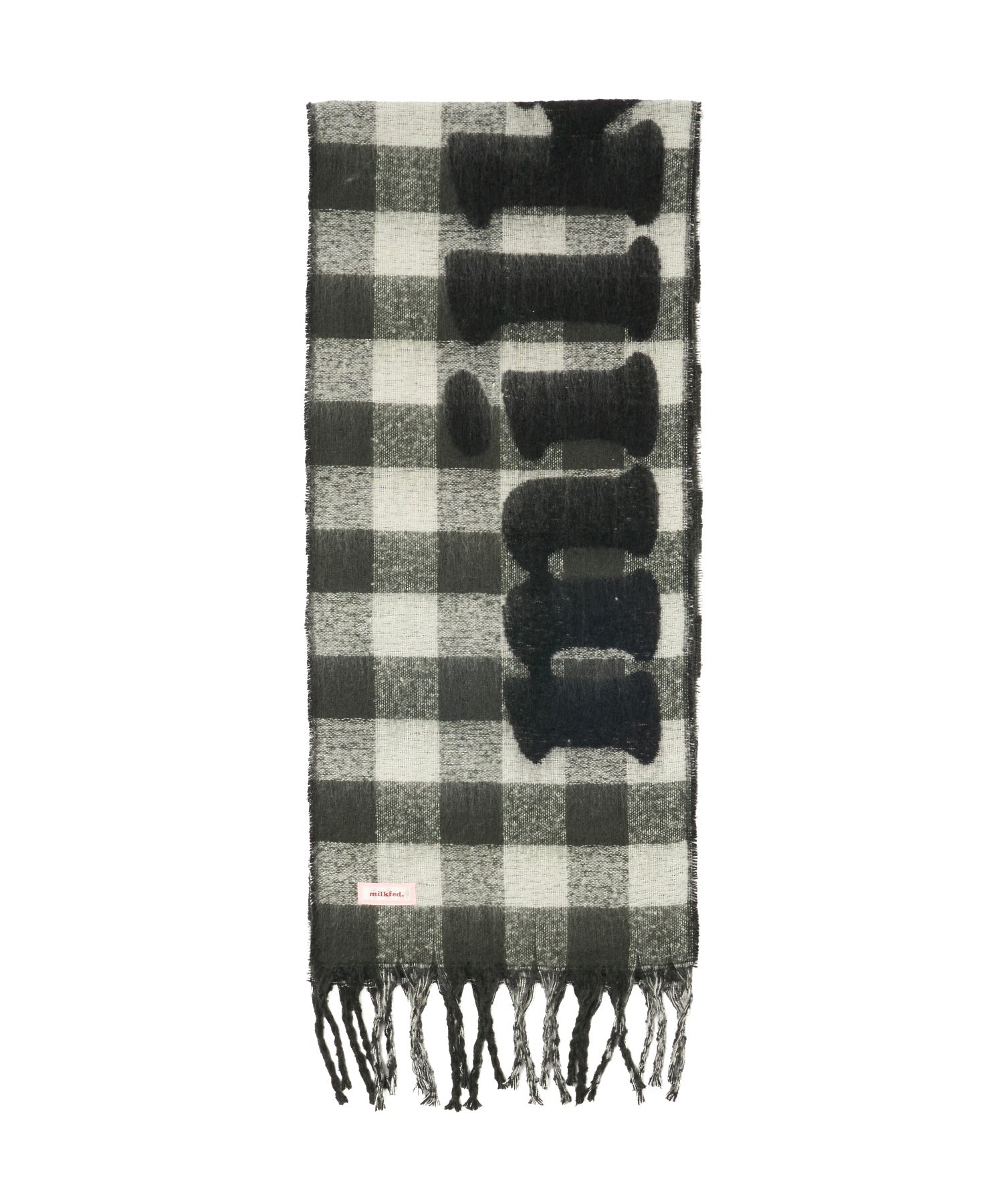 GINGHAM CHECK LOGO STOLE