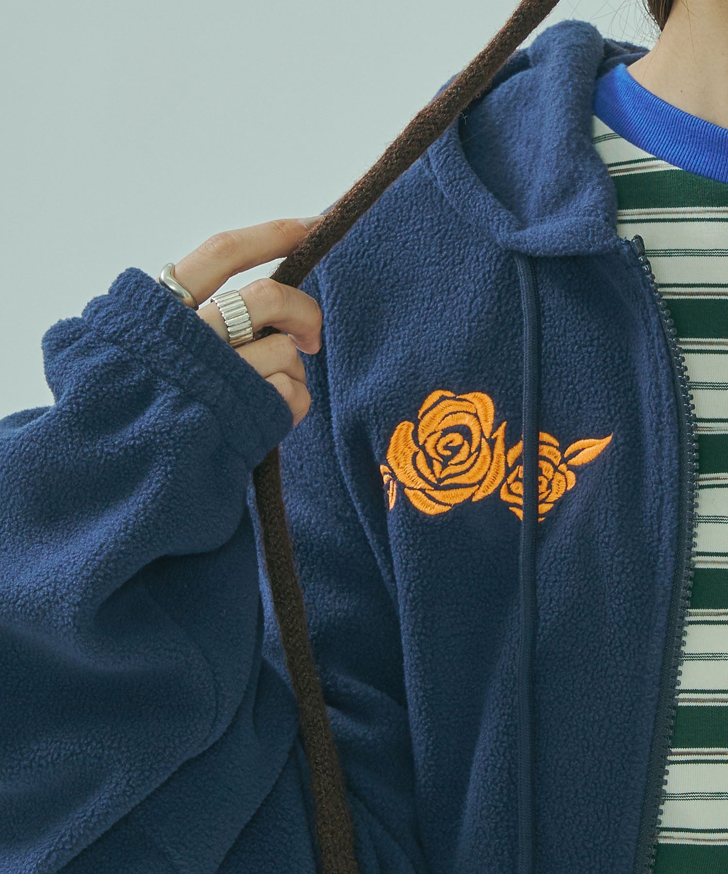 UMBRO × ROSE BUD/ZIP-UP FLEECE HOODIE