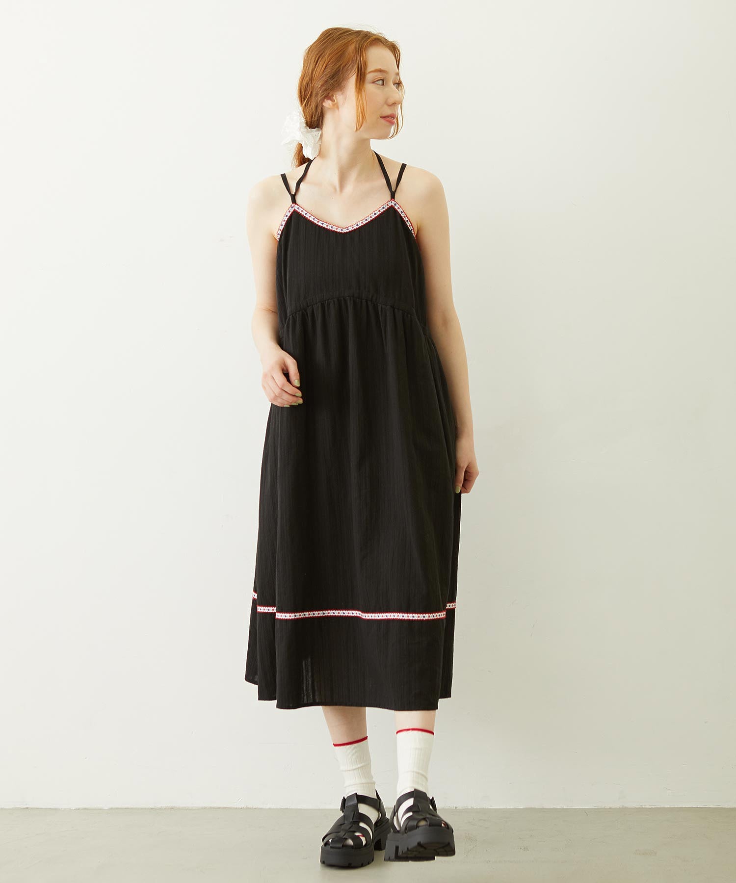 TYROLEAN TAPE CAMI DRESS