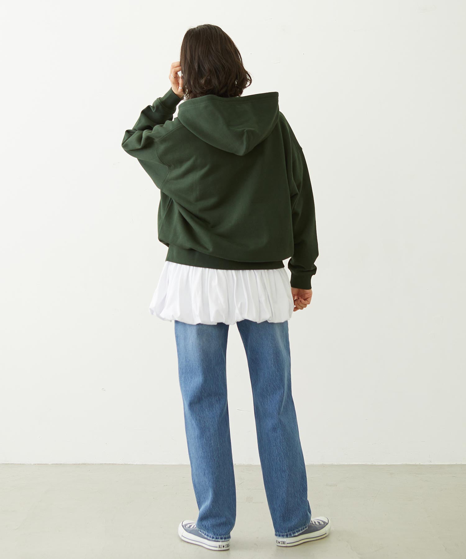 COLLEGE LOGO PATCH ZIP UP HOODIE