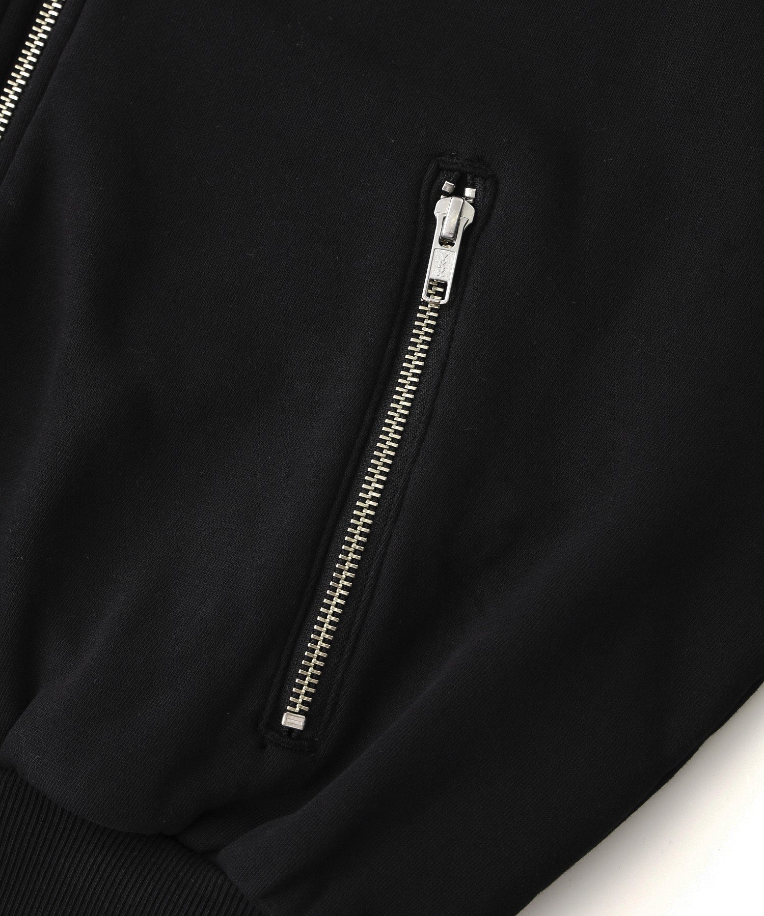 WOVEN MIX SWEAT ZIP UP TOP