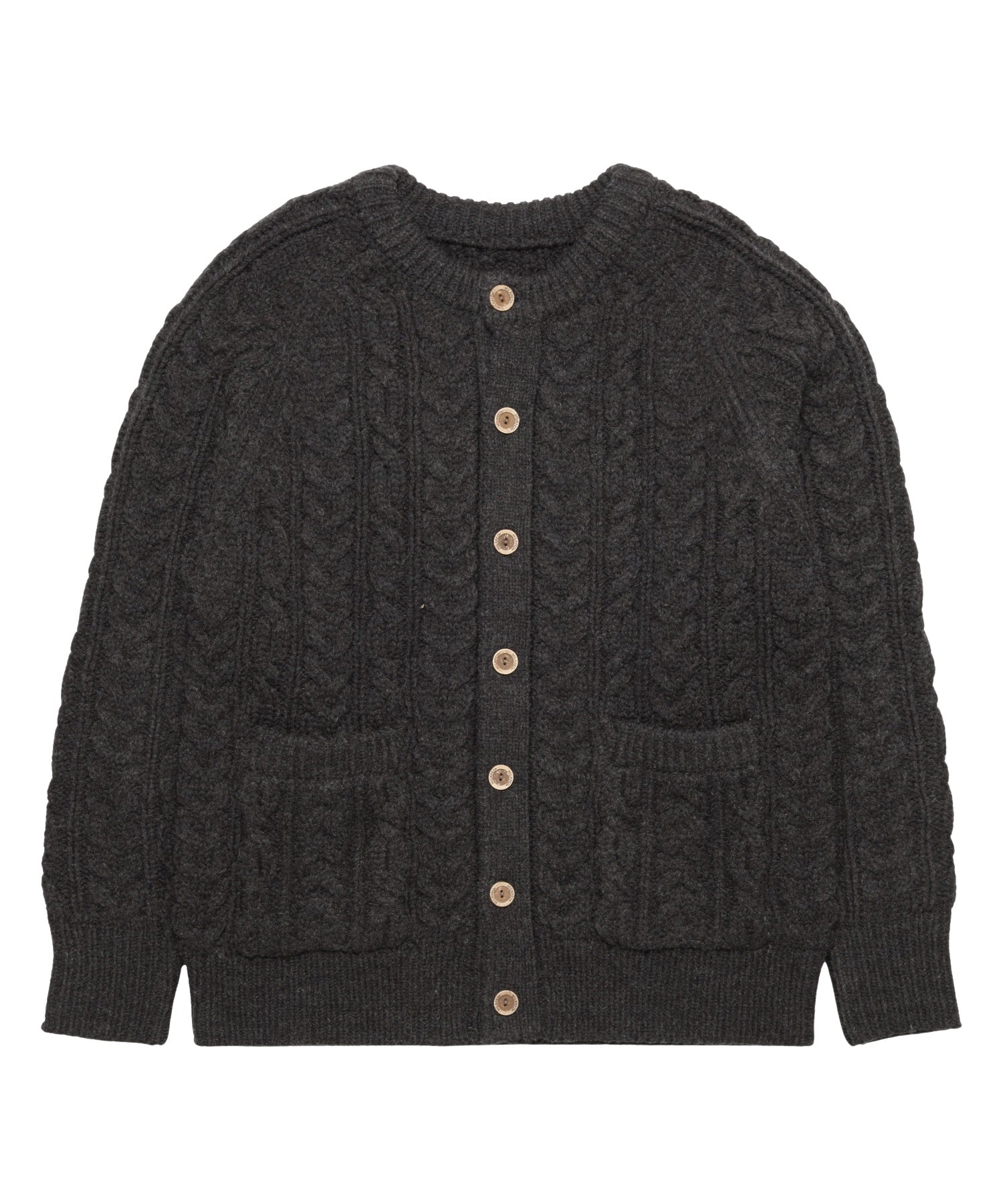 HEART ELBOW CABLE KNIT CARDIGAN