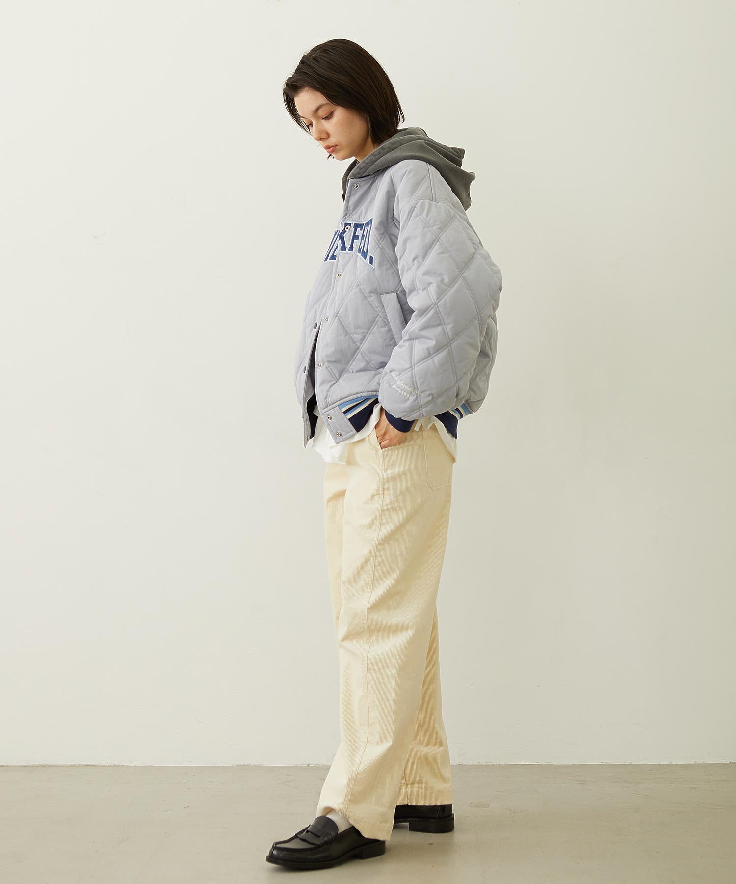 SATIN LOGO PATCH QUILTED JACKET