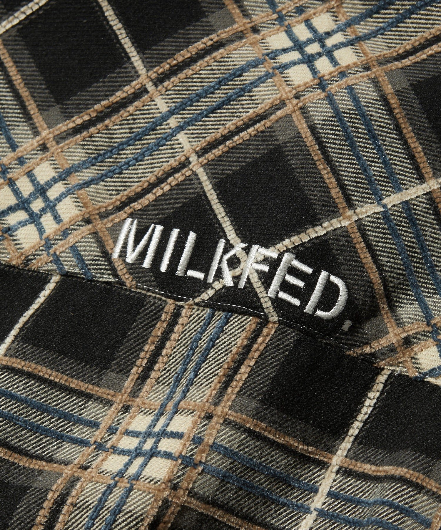 LOGO PLAID SHIRT DRESS