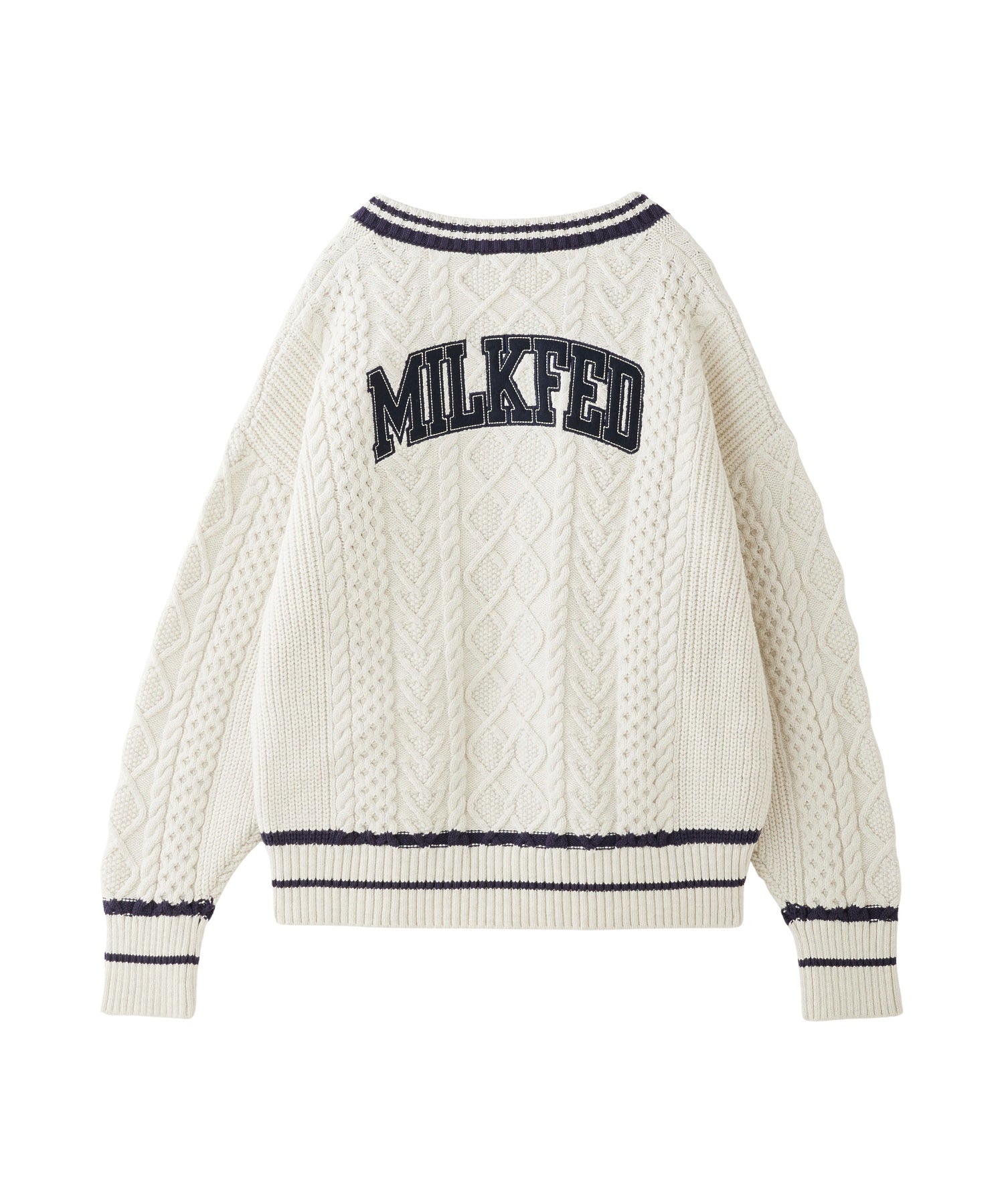 MILKFED. PATCH V-NECK KNIT