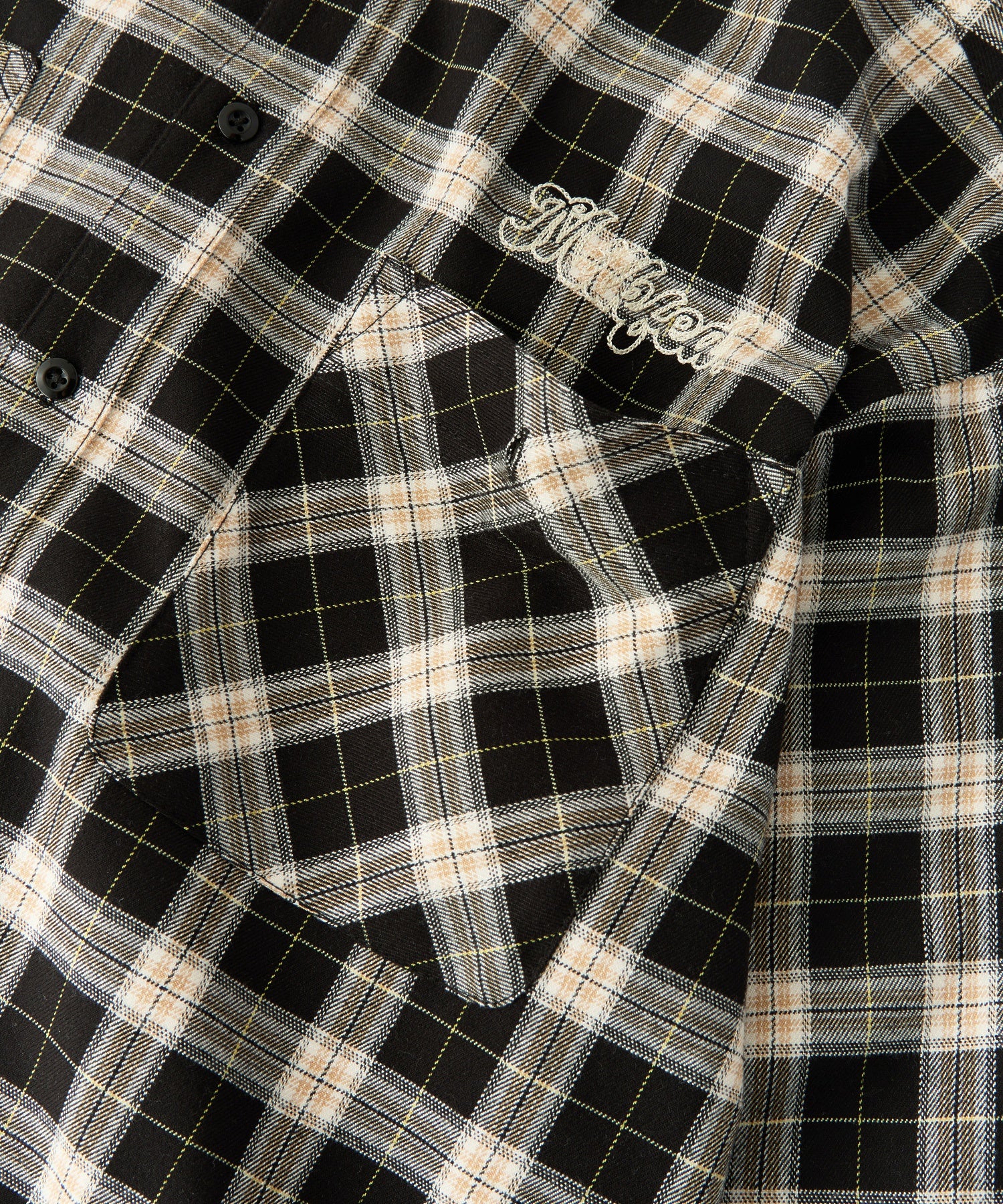 HEART ELBOW PATCH PLAID SHIRT