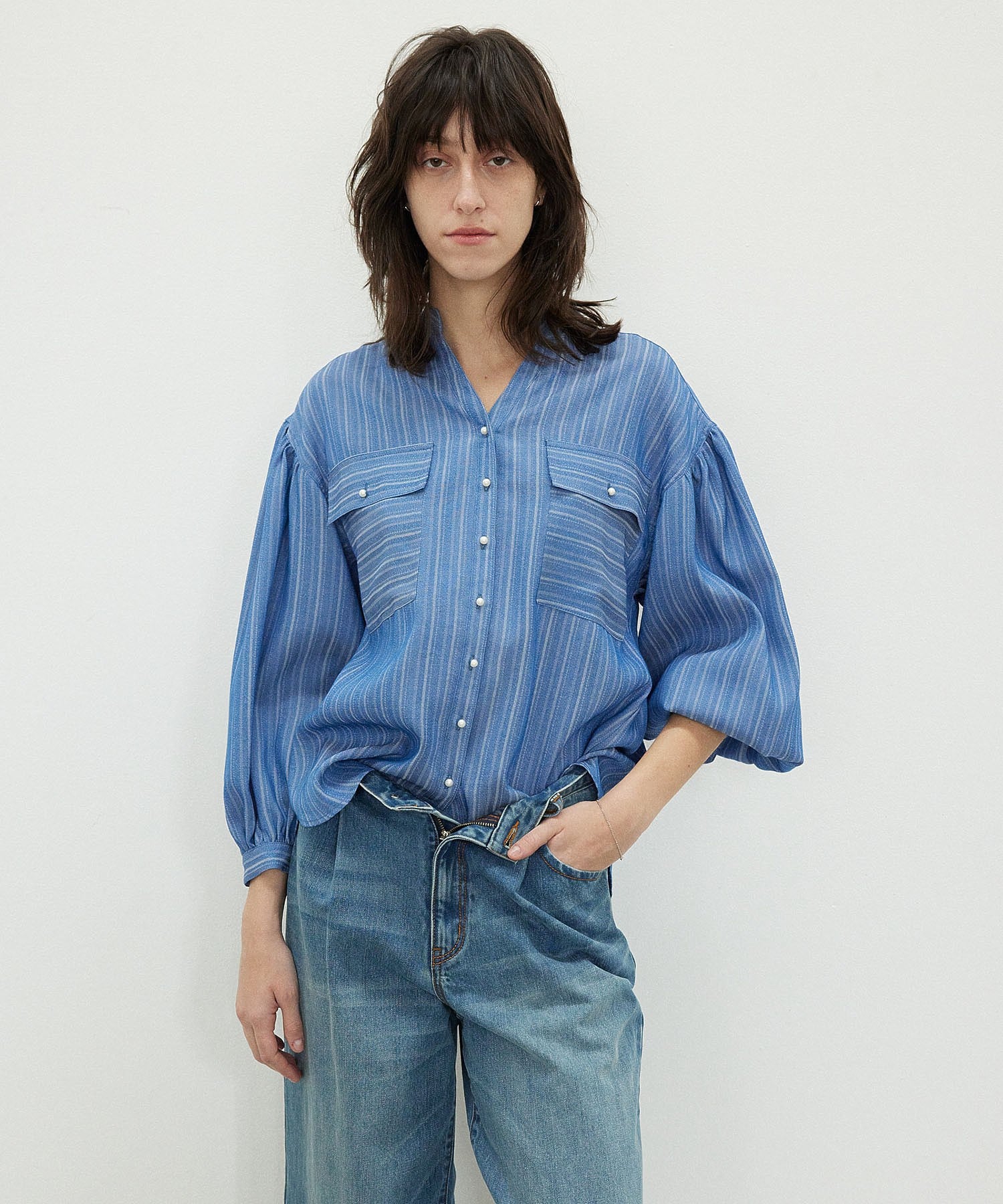 GENE HEAVENS/COTTON PEARL BUTTON SHIRT