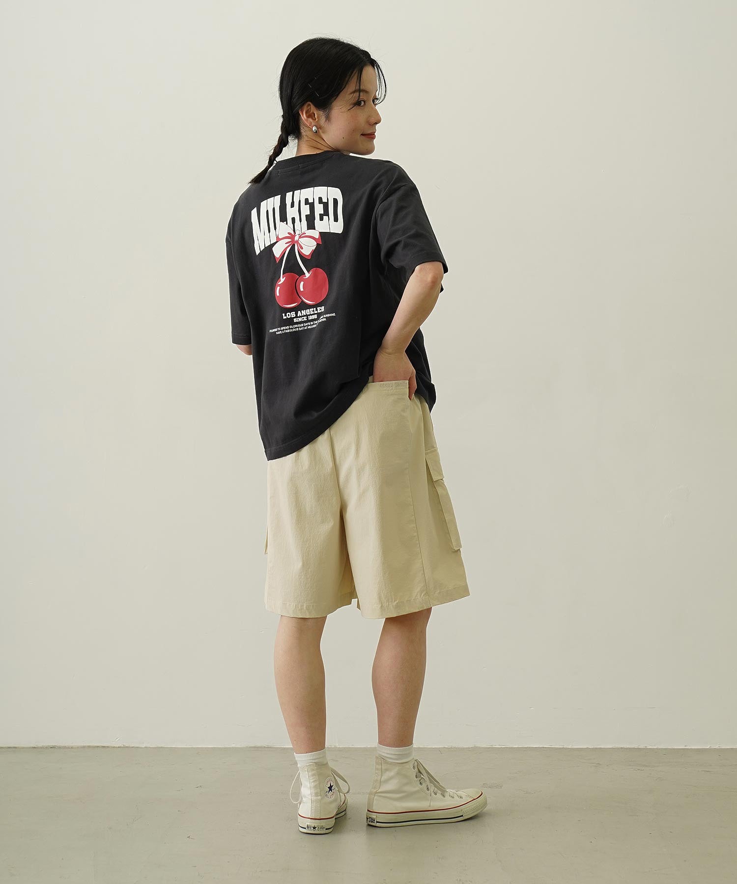 CHERRY AND RIBBON WIDE S/S TEE