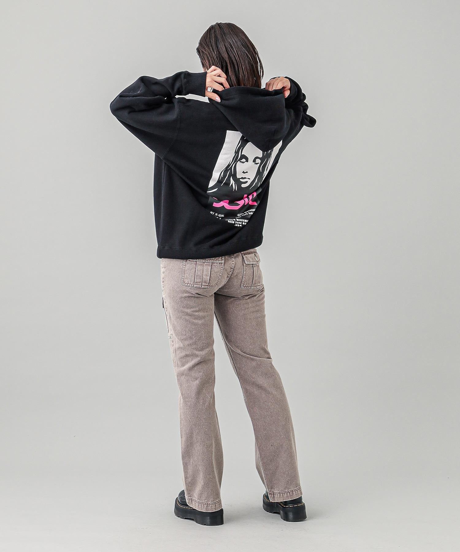 X-girl FACE POSTER SWEAT HOODIE