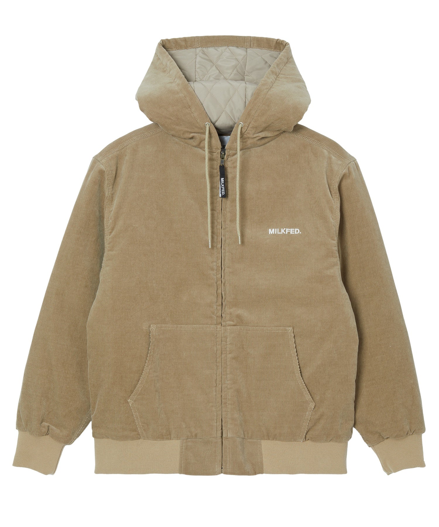 LOGO EMBROIDERED CORDUROY HOODED JACKET