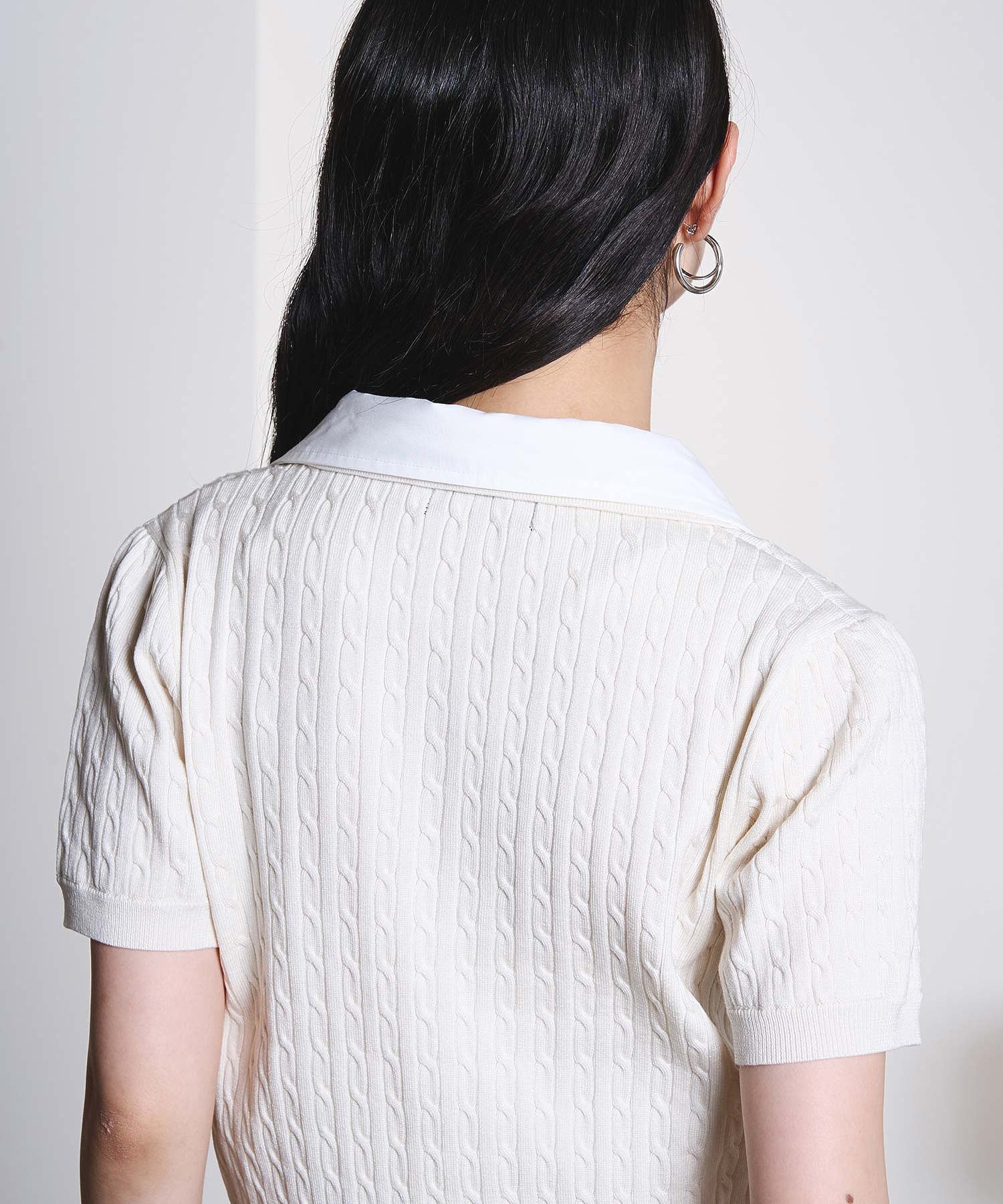 【ROSE BUD別注】MARY QUANT/LAYERED POLO KNIT