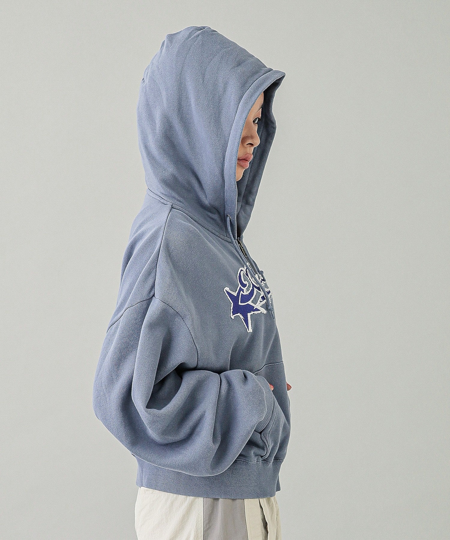 X-girl STAR LOGO ZIP UP HOODIE