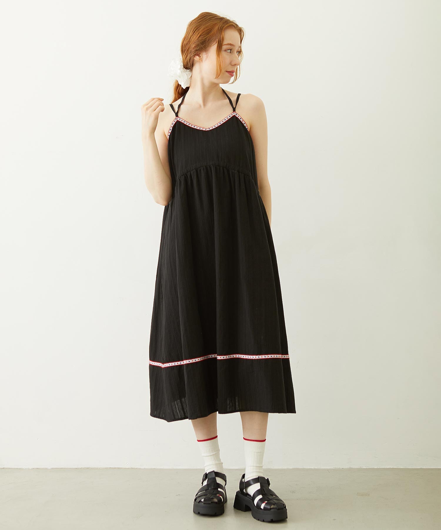 TYROLEAN TAPE CAMI DRESS