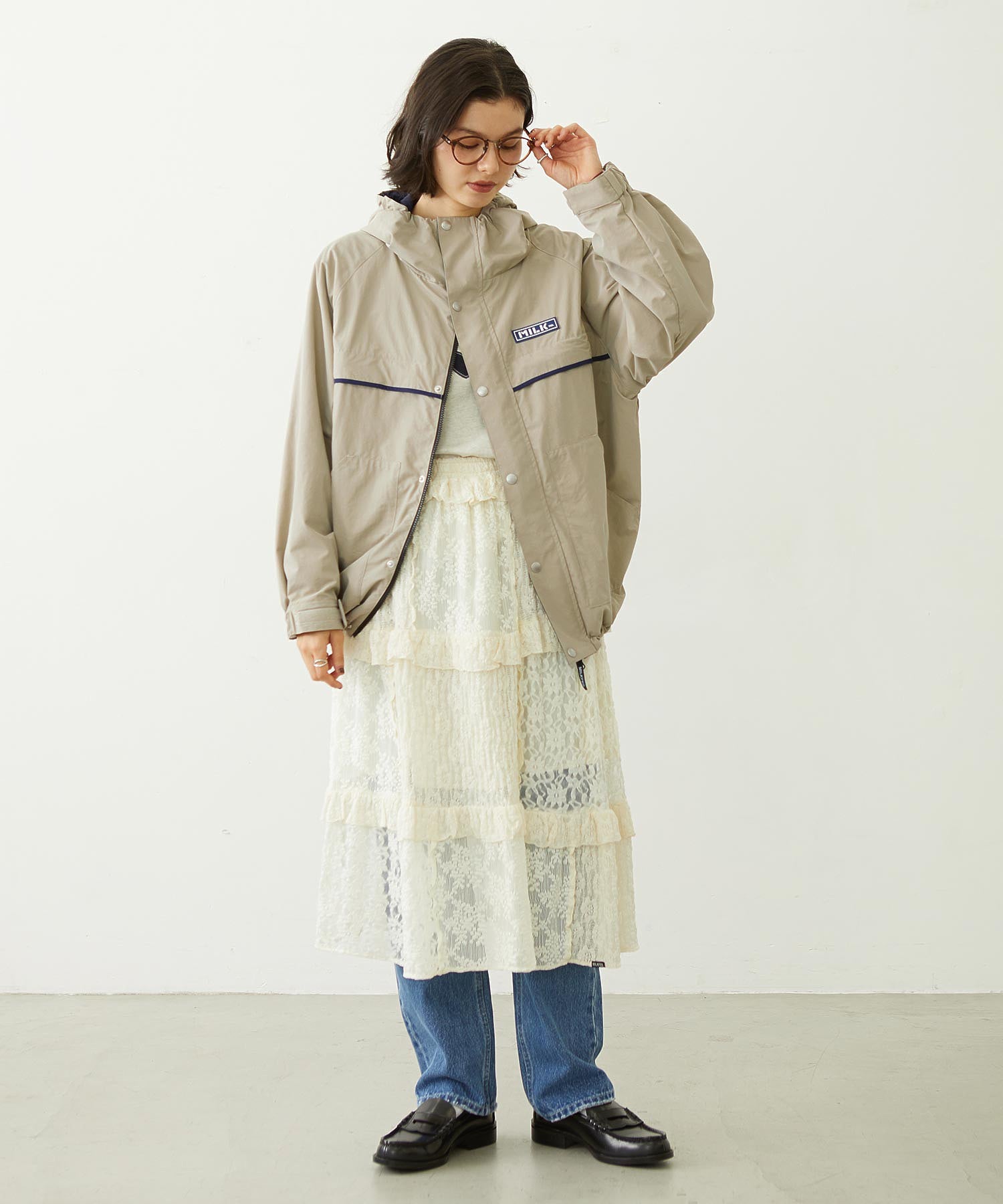 LACE FRILL DIRNDL SKIRT