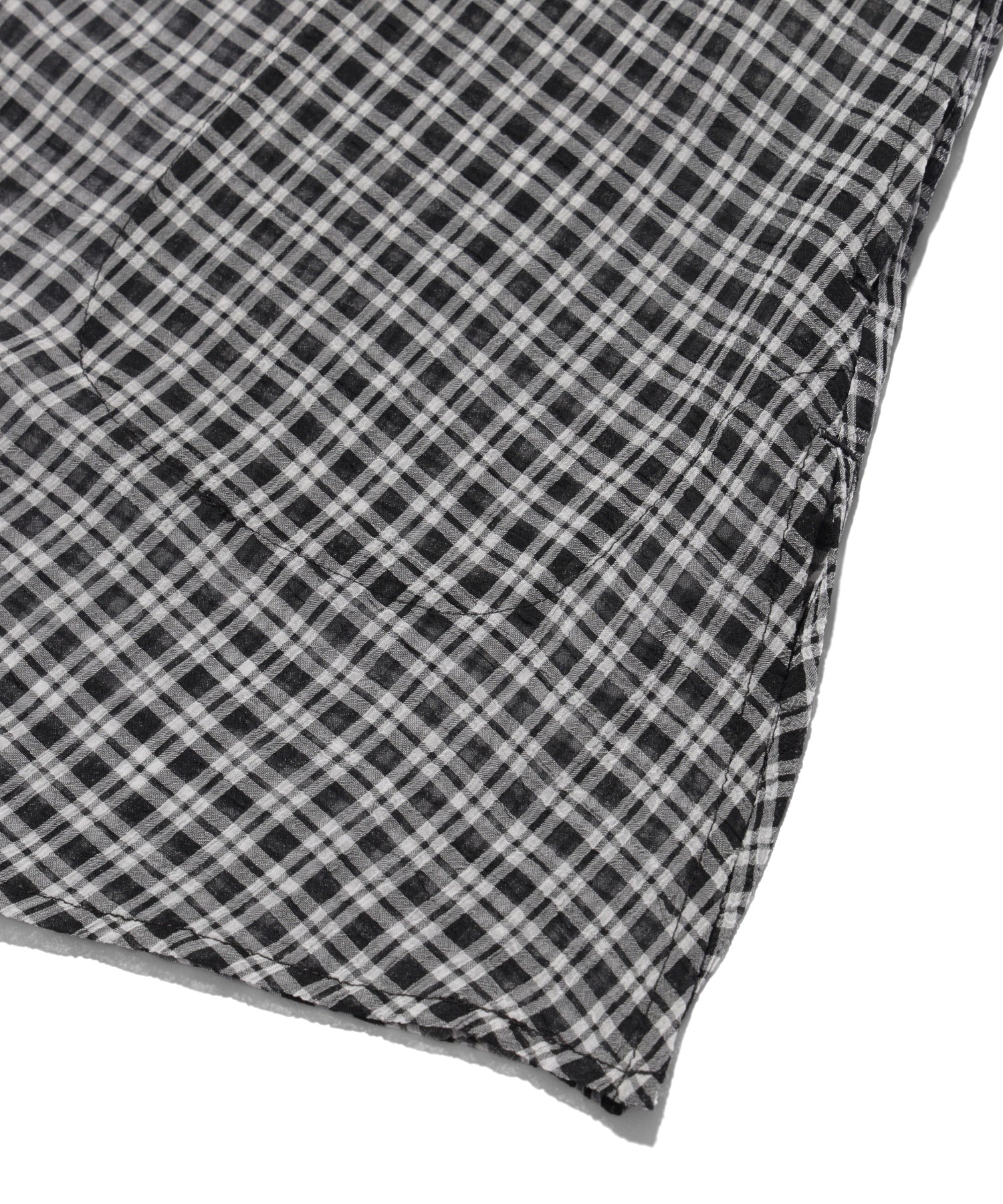 SHEER PLAID HOODED TOP