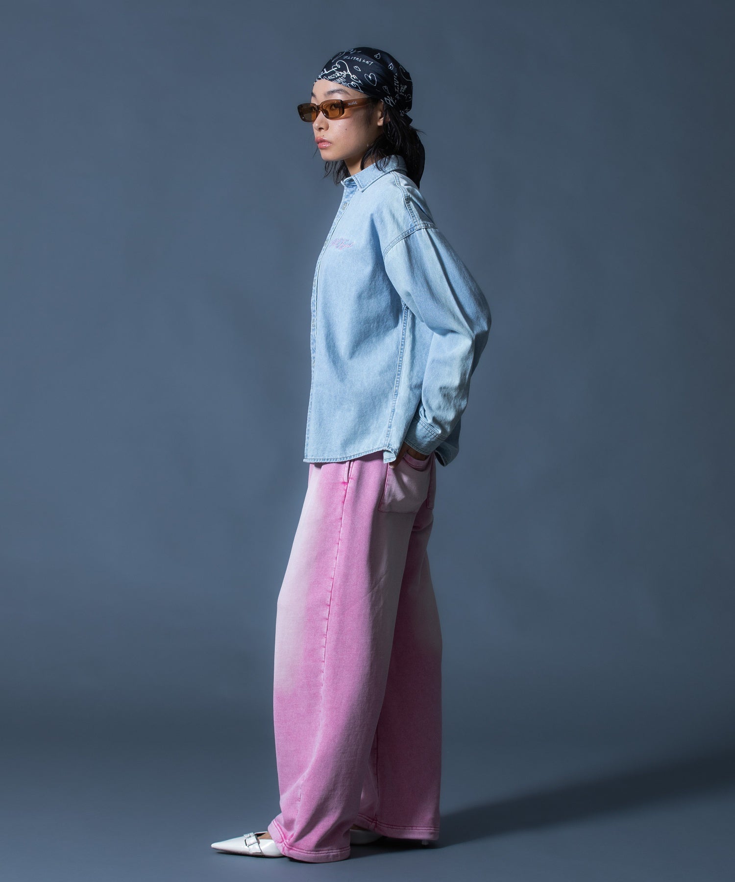 FACE LABEL WASHED SWEATPANTS