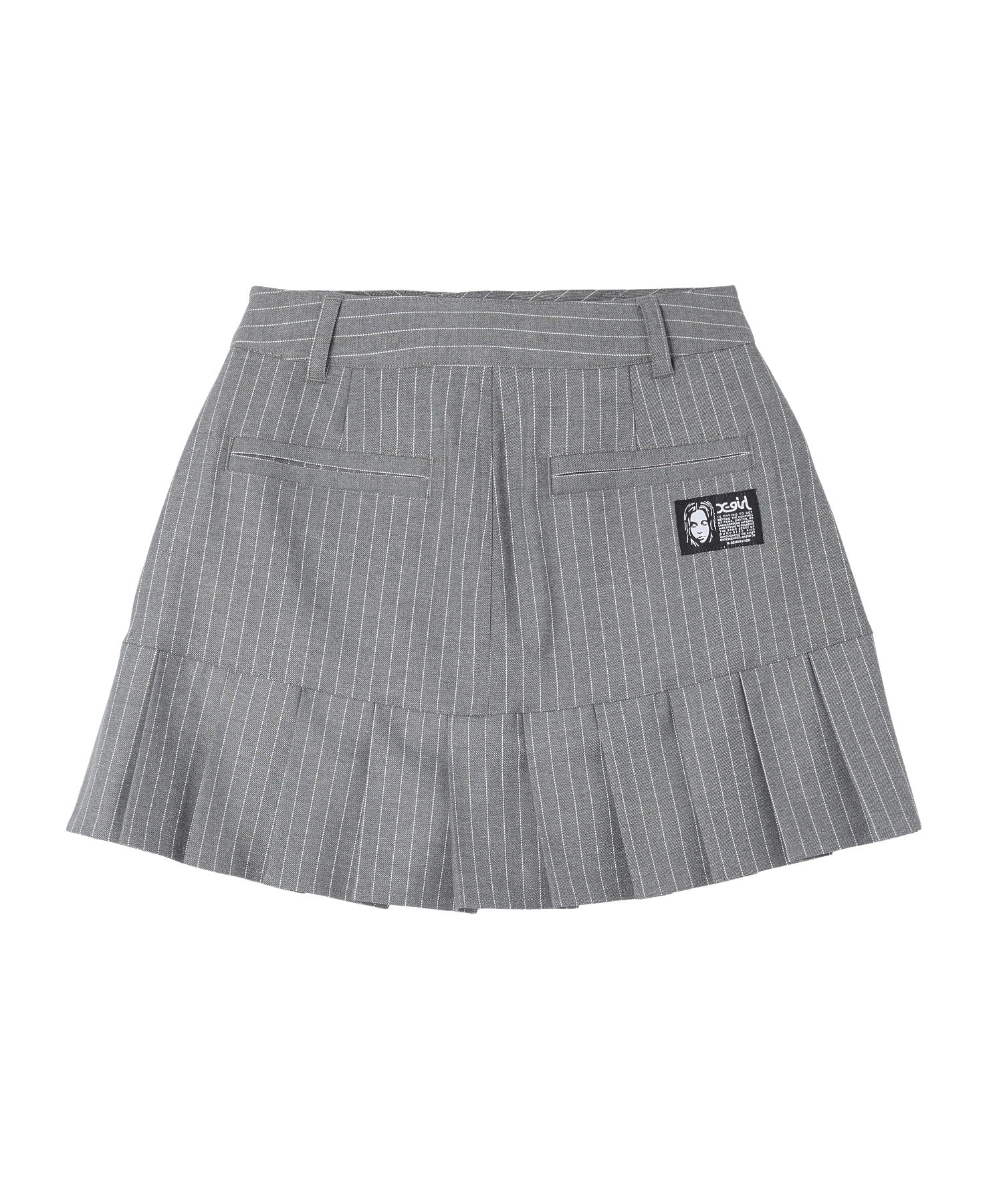 STRIPE PLEATS HEM MINI SKIRT