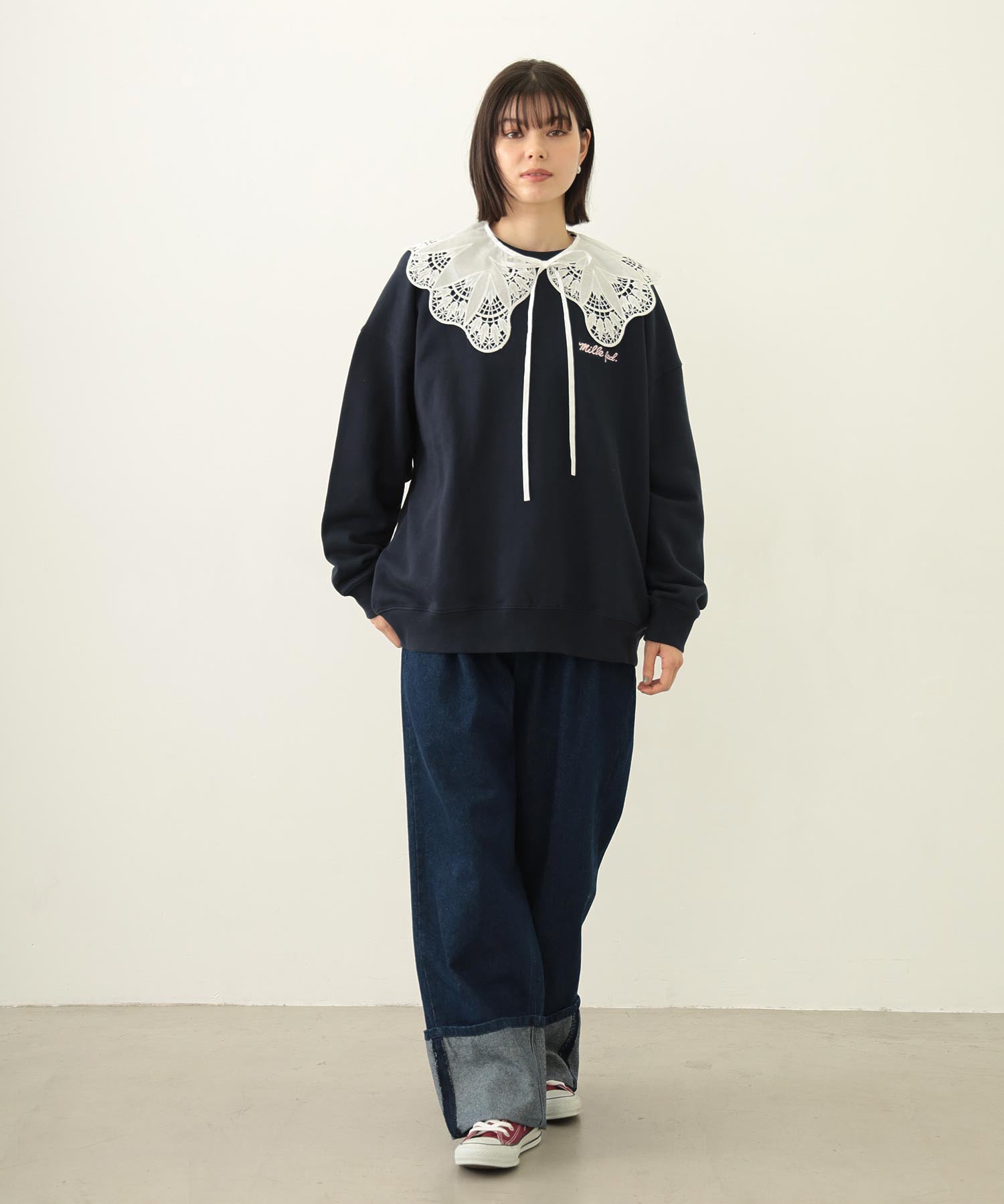 ICING LOGO WIDE CREW SWEAT TOP