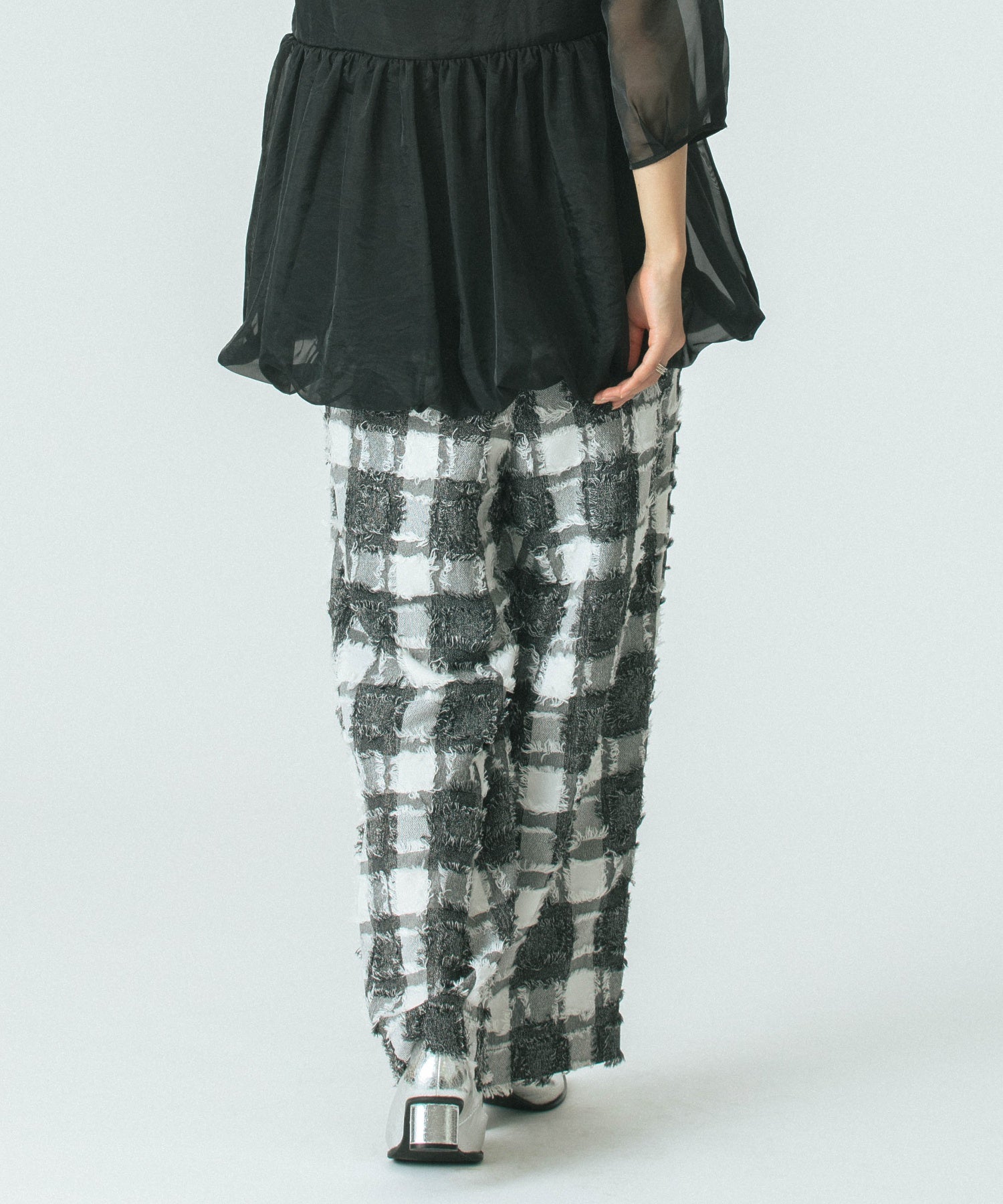 チェックイージーパンツ