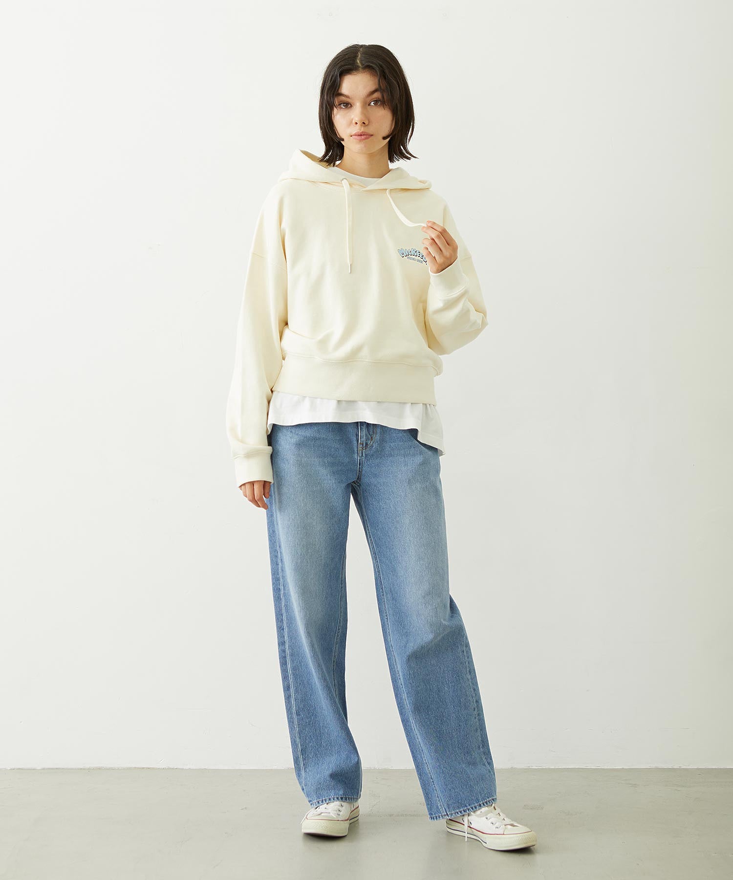 MILKFED. EMBROIDERED DENIM PANTS