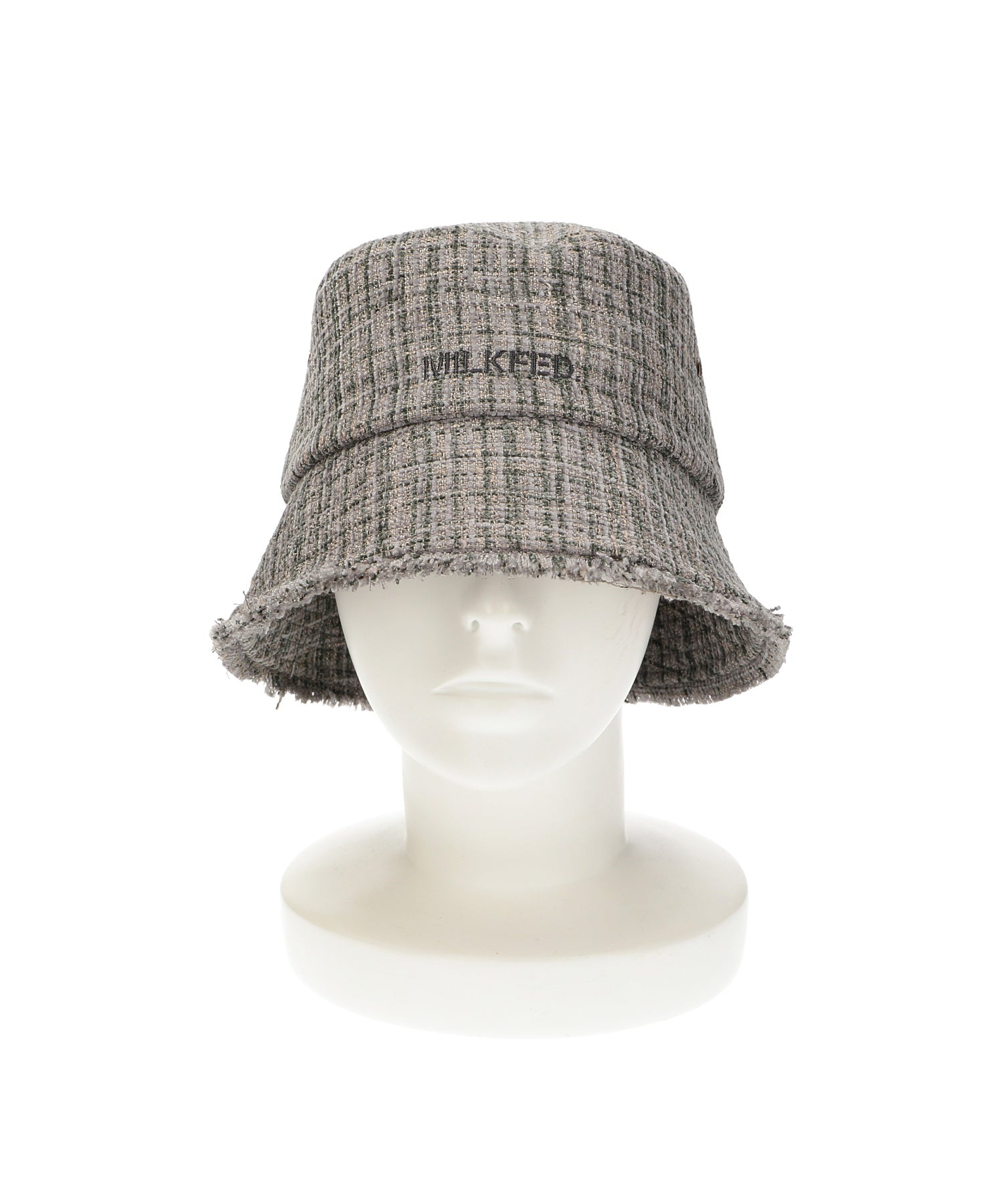 TWEED FRINGE BUCKET HAT