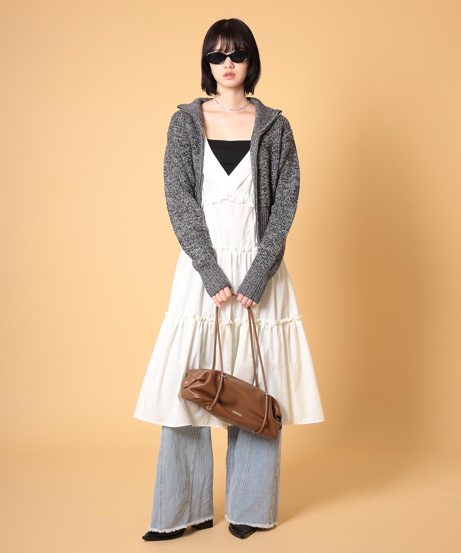 ネップジップアップセーター